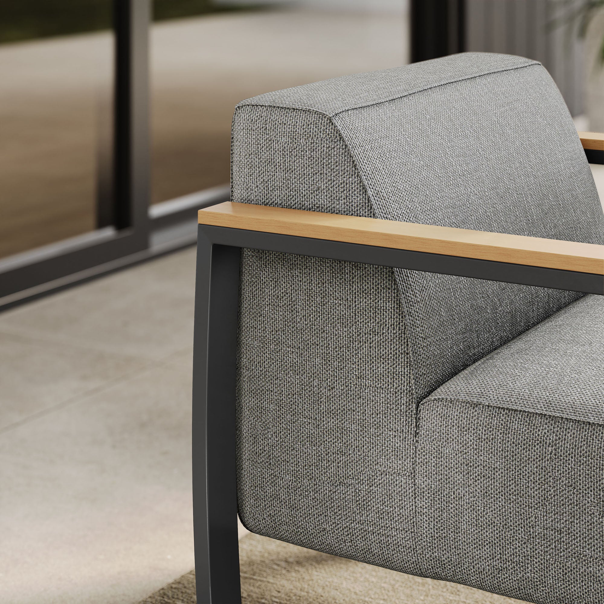 Modway Sauve Outdoor Patio Aluminum and Fabric Armchair