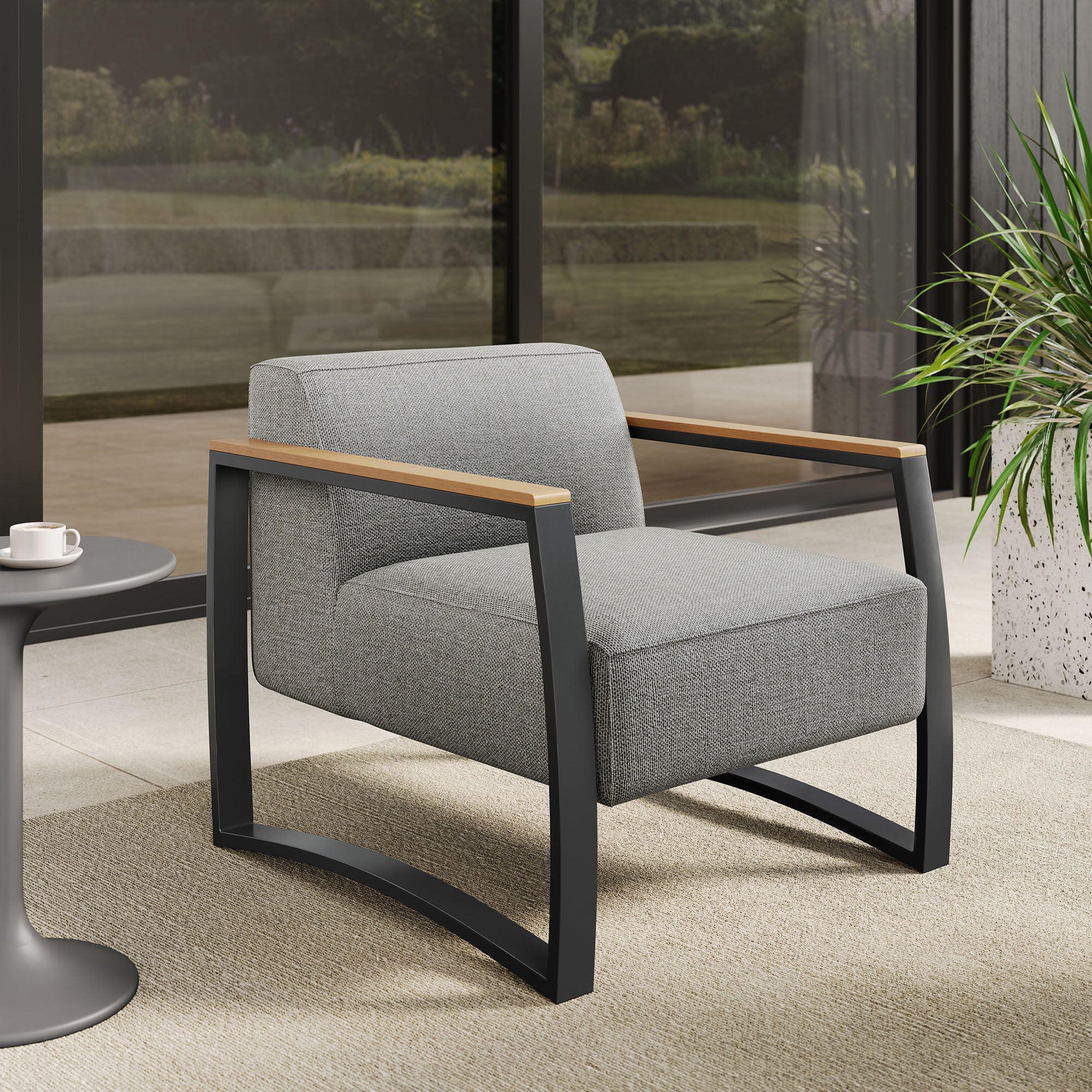 Modway Sauve Outdoor Patio Aluminum and Fabric Armchair