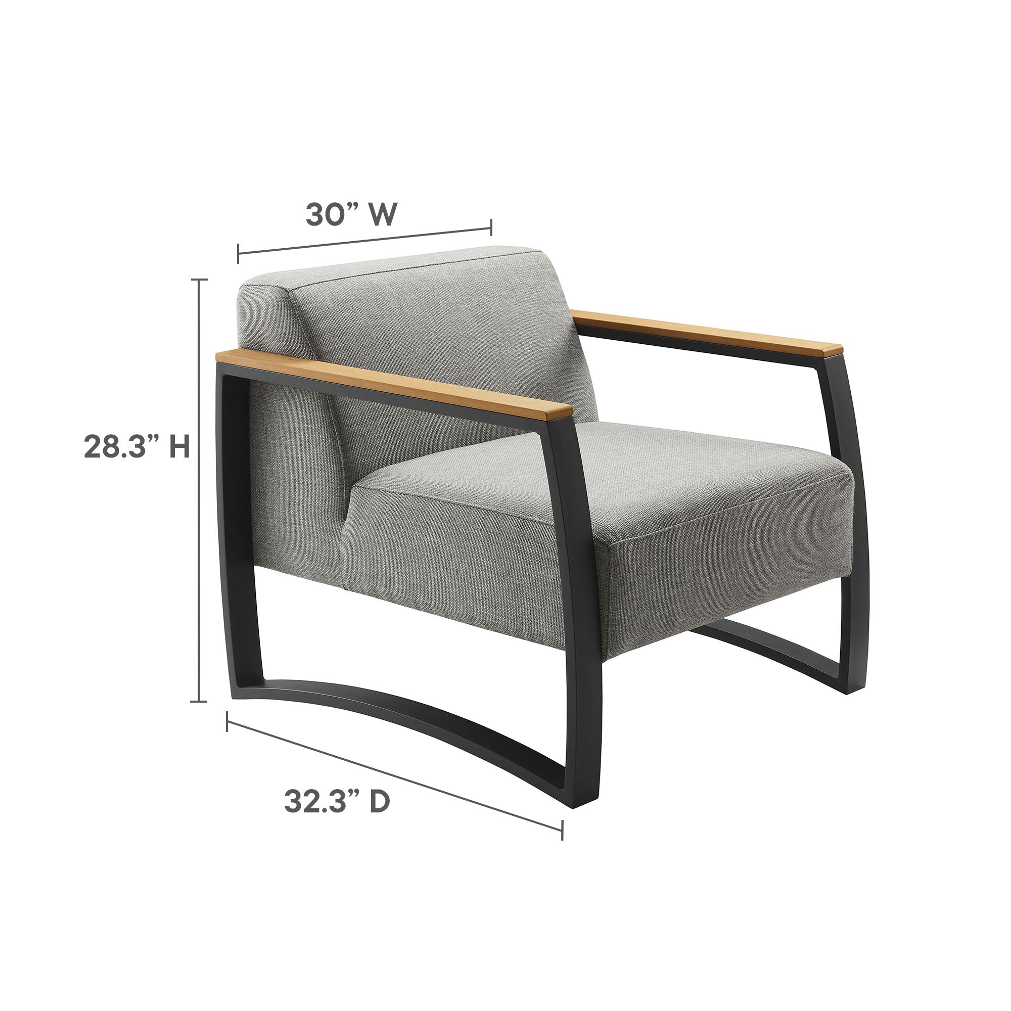 Modway Sauve Outdoor Patio Aluminum and Fabric Armchair