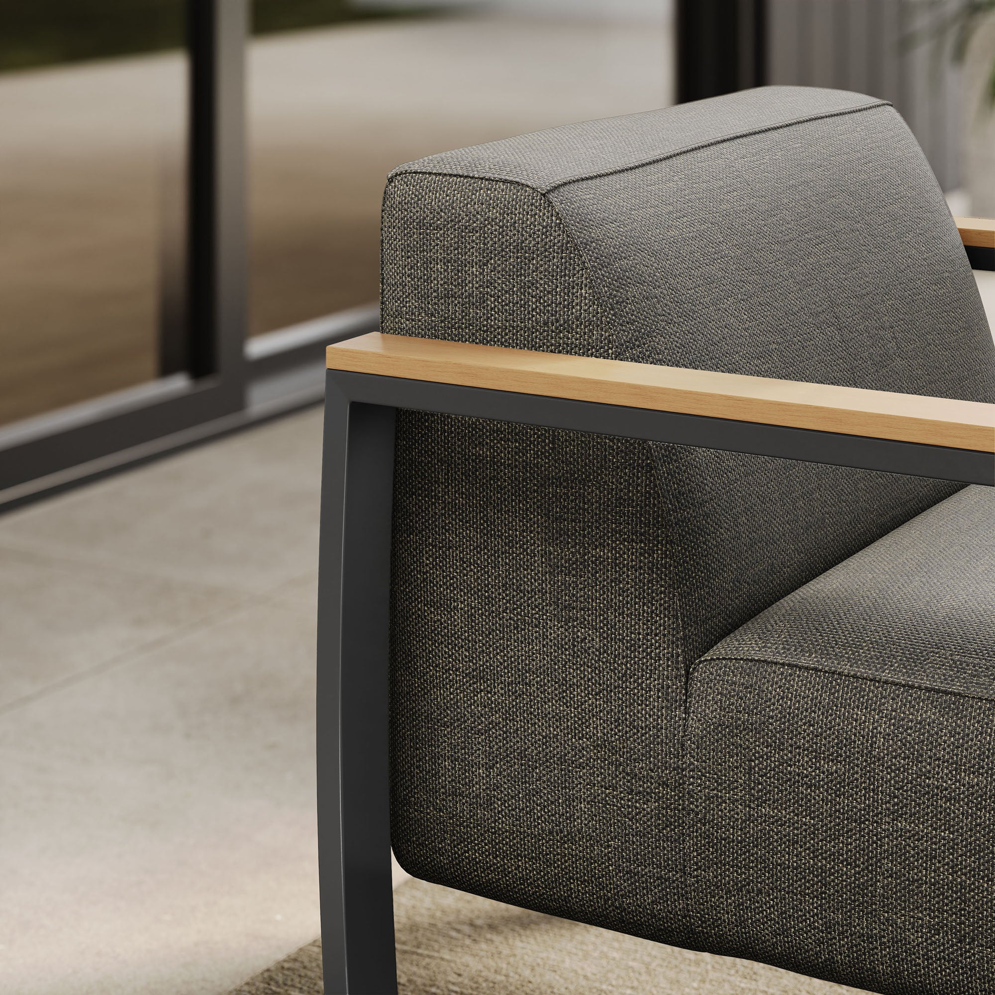 Modway Sauve Outdoor Patio Aluminum and Fabric Armchair