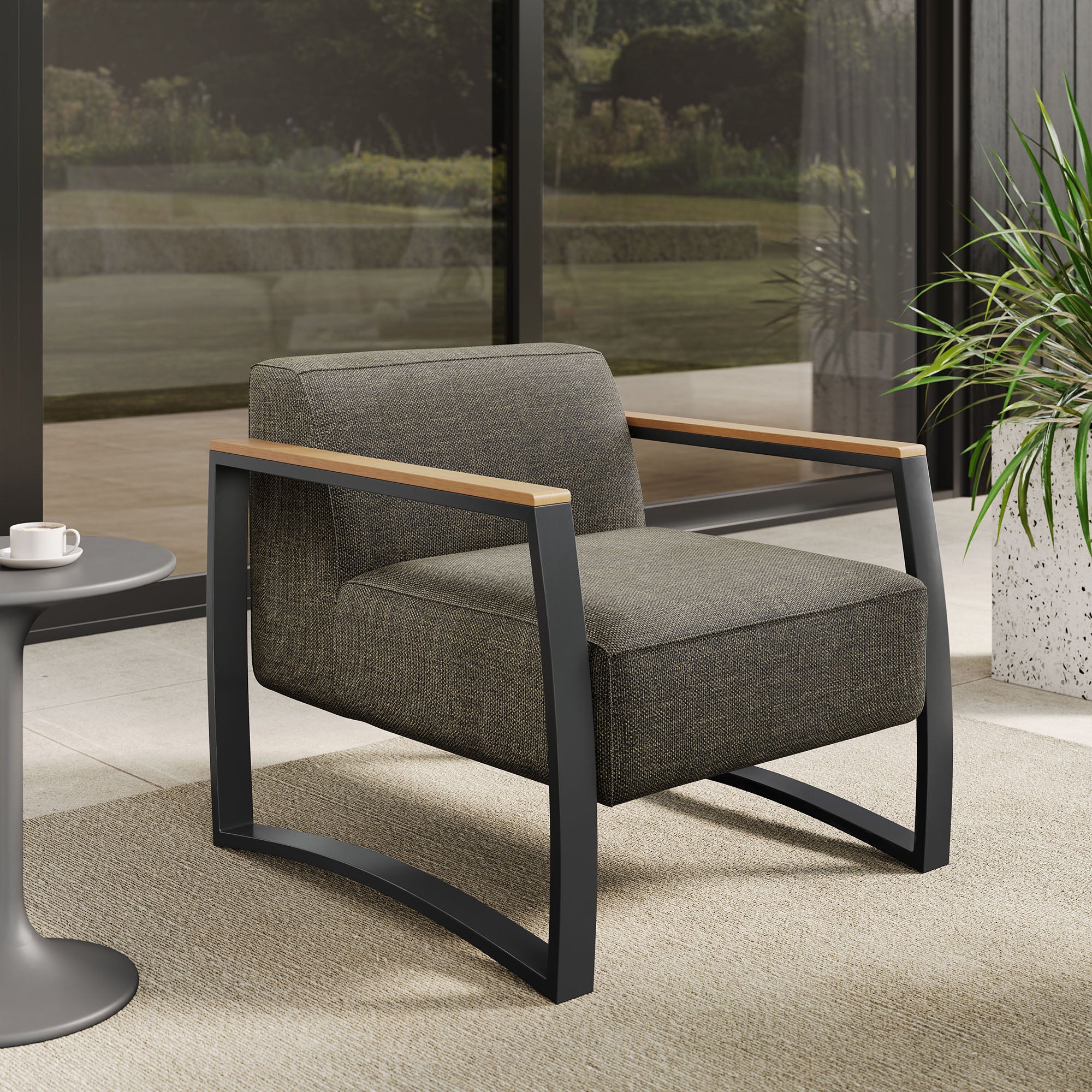 Modway Sauve Outdoor Patio Aluminum and Fabric Armchair