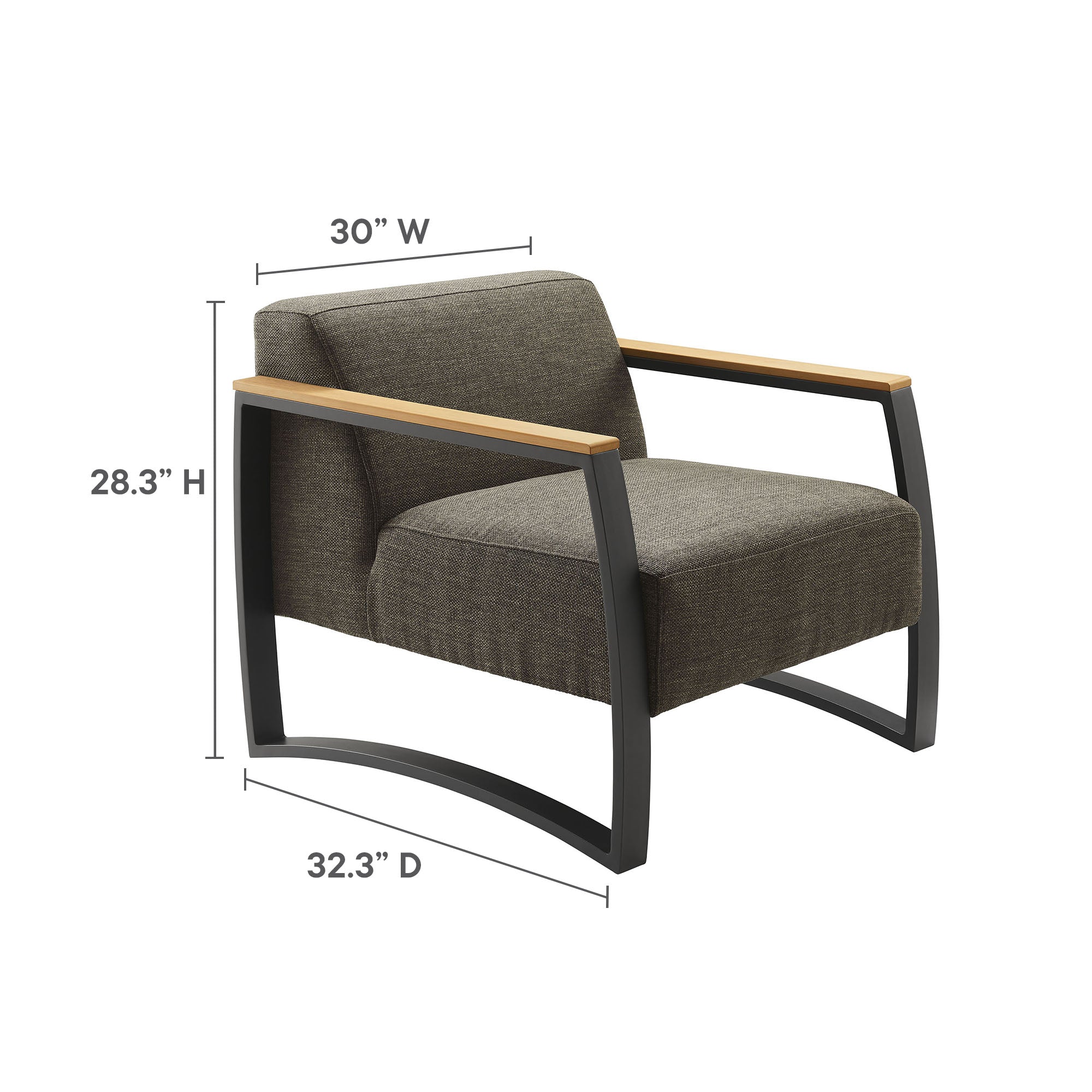 Modway Sauve Outdoor Patio Aluminum and Fabric Armchair