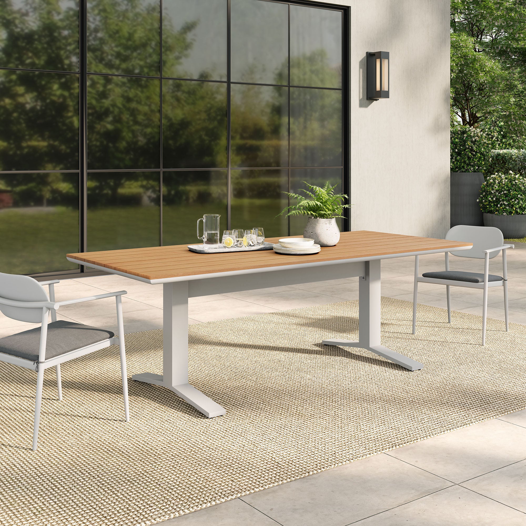 Modway Gavelston 91" Outdoor Patio Aluminum Dining Table