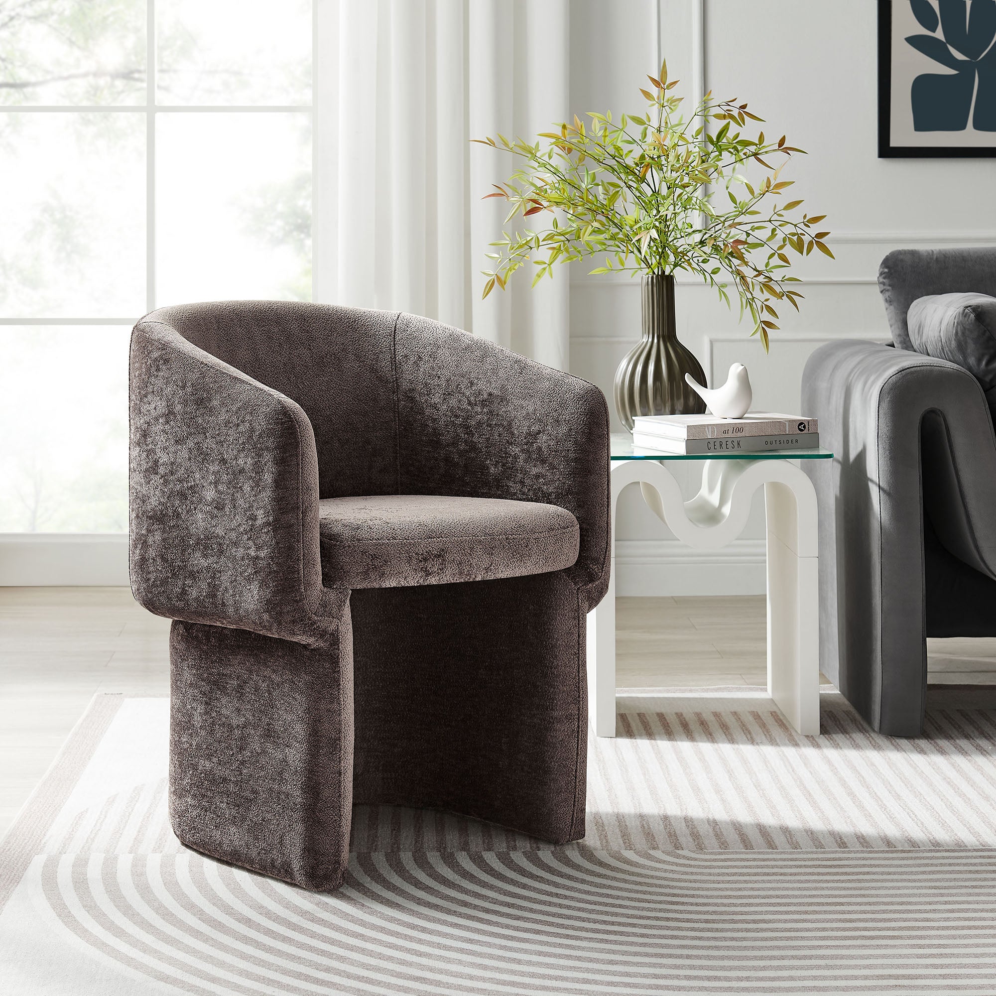 Modway Verity Barrel Back Chenille Dining Armchair