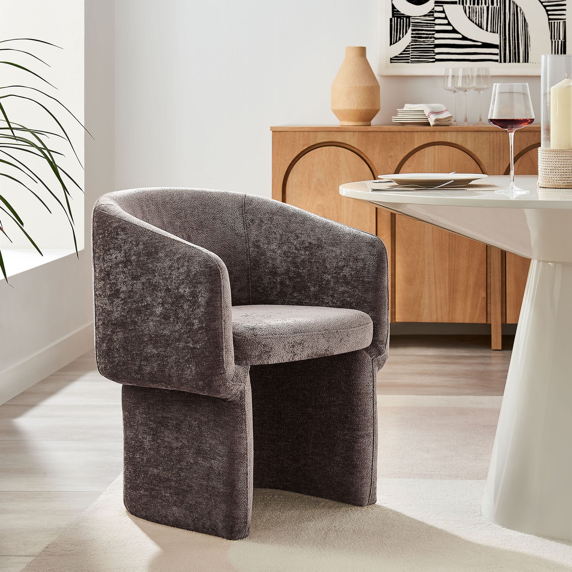 Modway Verity Barrel Back Chenille Dining Armchair