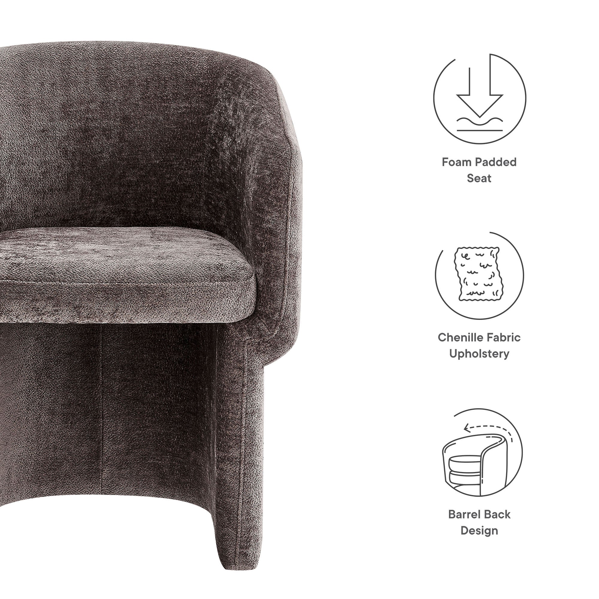 Modway Verity Barrel Back Chenille Dining Armchair