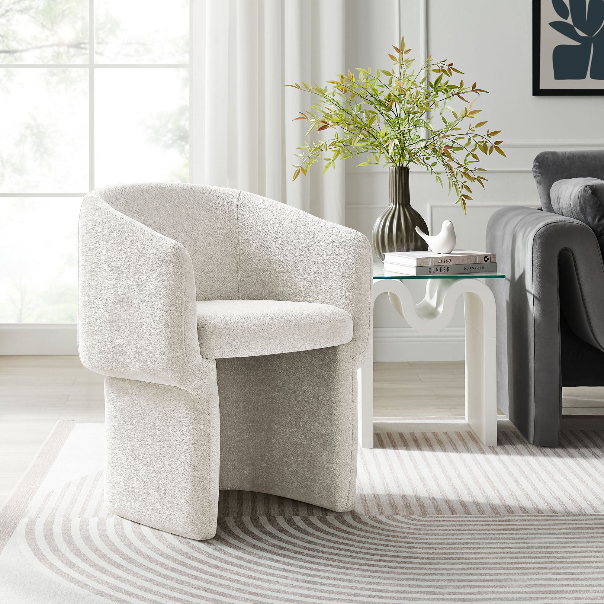 Modway Verity Barrel Back Chenille Dining Armchair