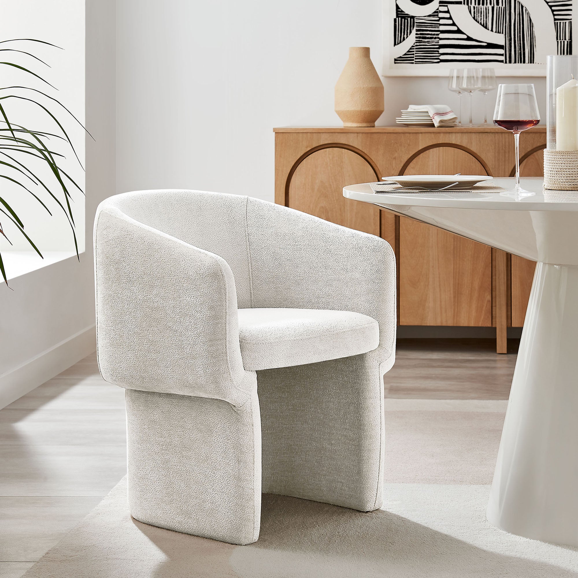Modway Verity Barrel Back Chenille Dining Armchair