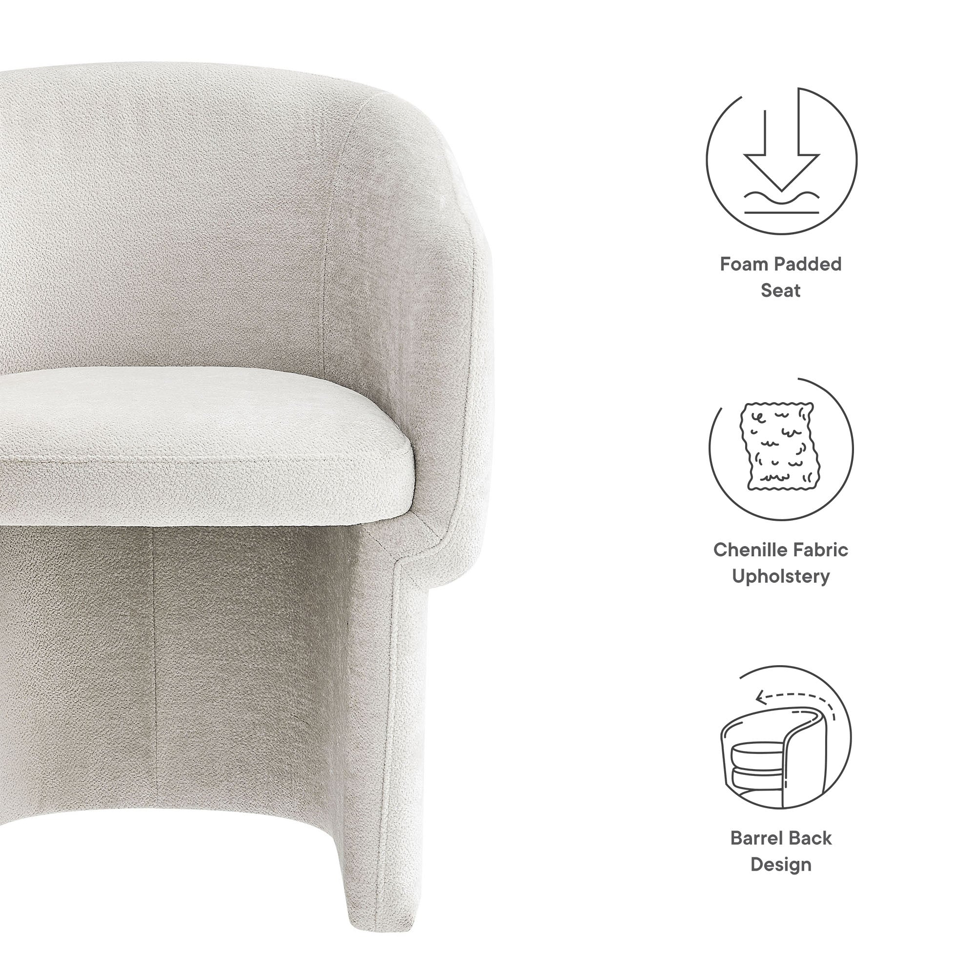 Modway Verity Barrel Back Chenille Dining Armchair