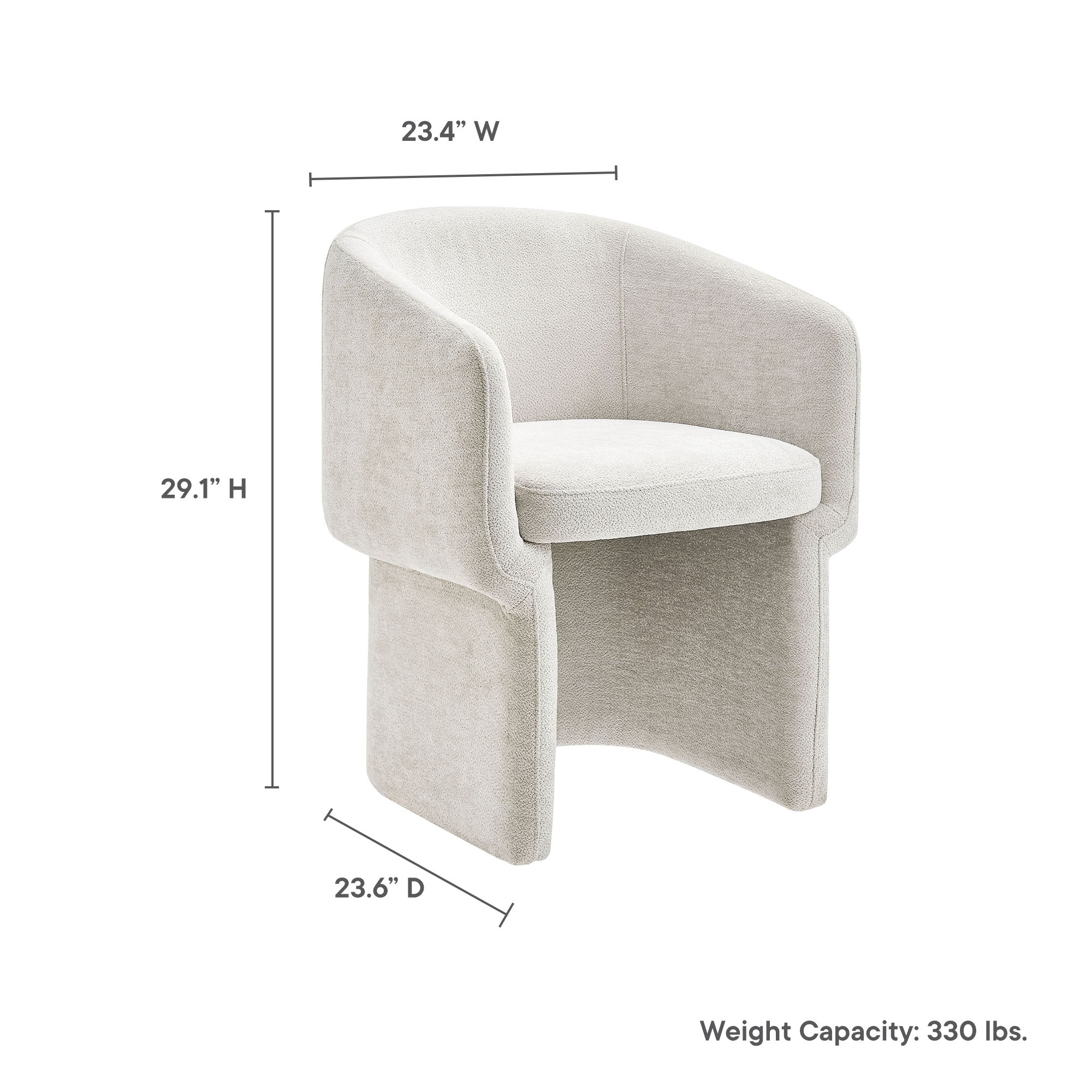 Modway Verity Barrel Back Chenille Dining Armchair