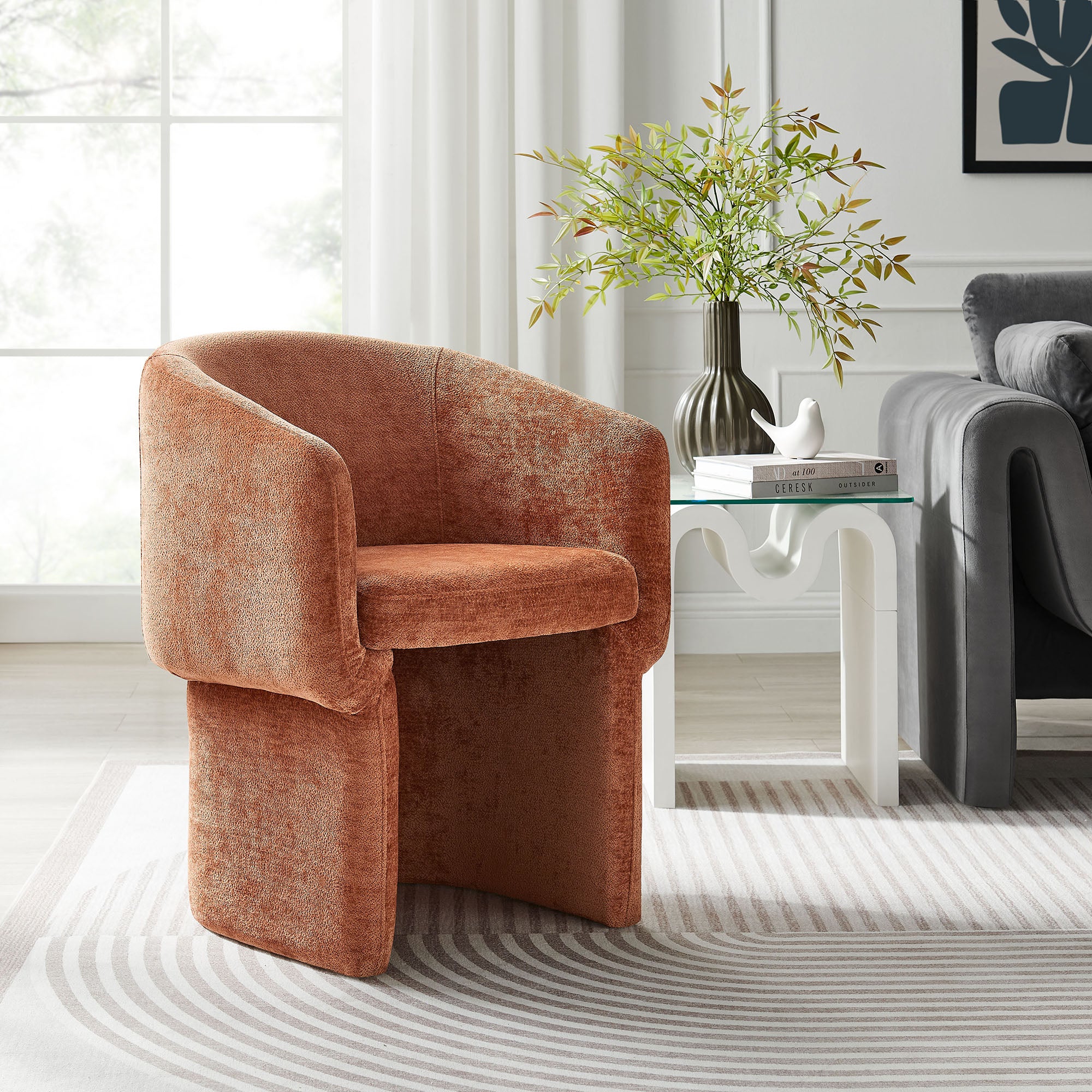 Modway Verity Barrel Back Chenille Dining Armchair