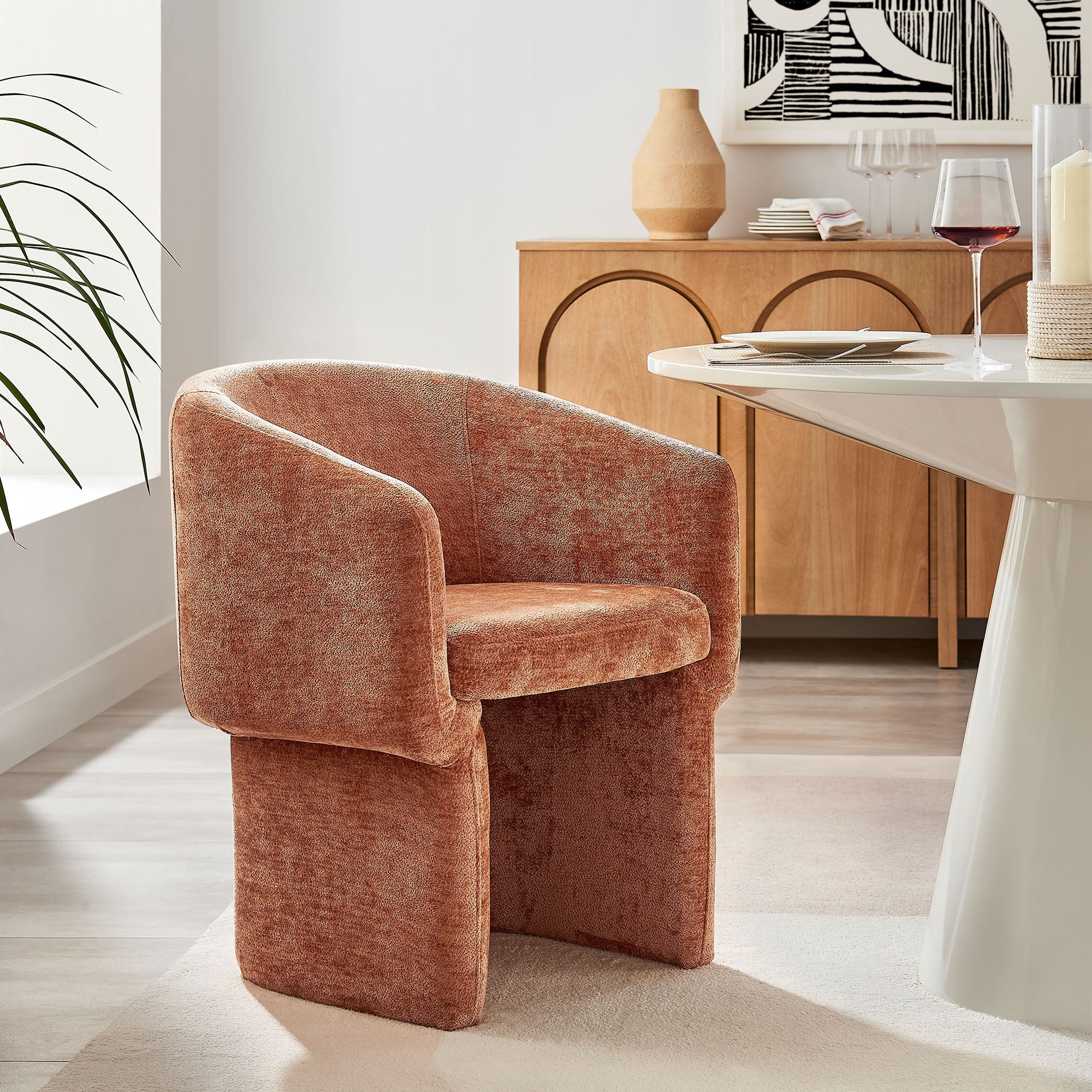 Modway Verity Barrel Back Chenille Dining Armchair