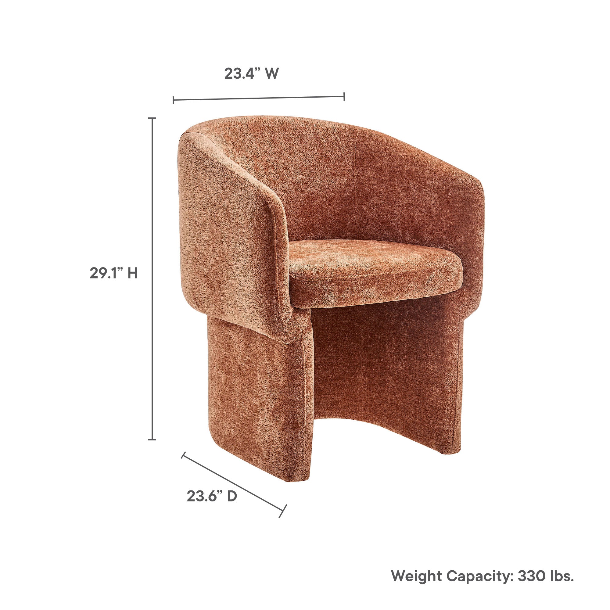 Modway Verity Barrel Back Chenille Dining Armchair