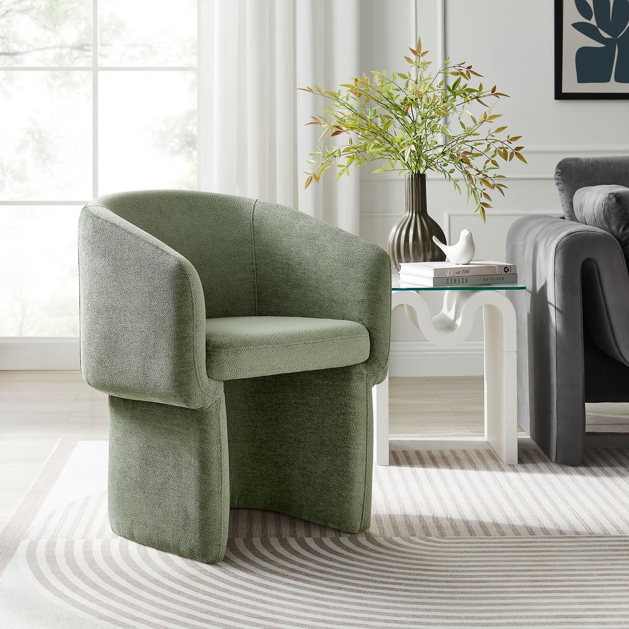 Modway Verity Barrel Back Chenille Dining Armchair