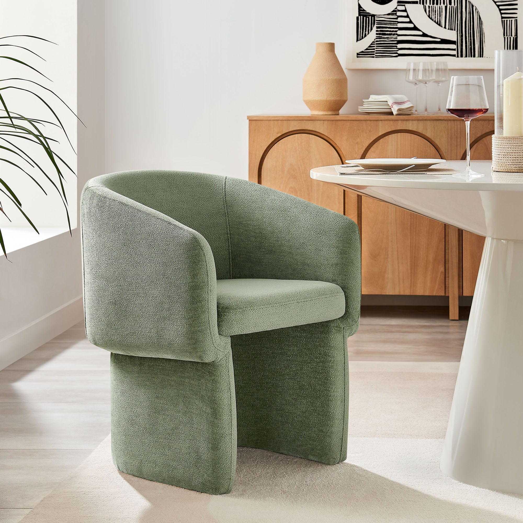Modway Verity Barrel Back Chenille Dining Armchair