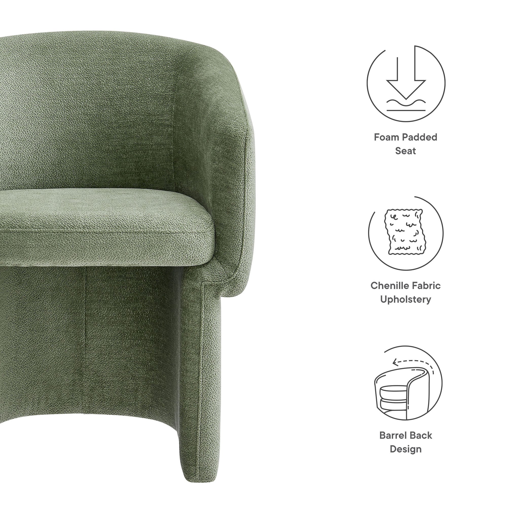 Modway Verity Barrel Back Chenille Dining Armchair
