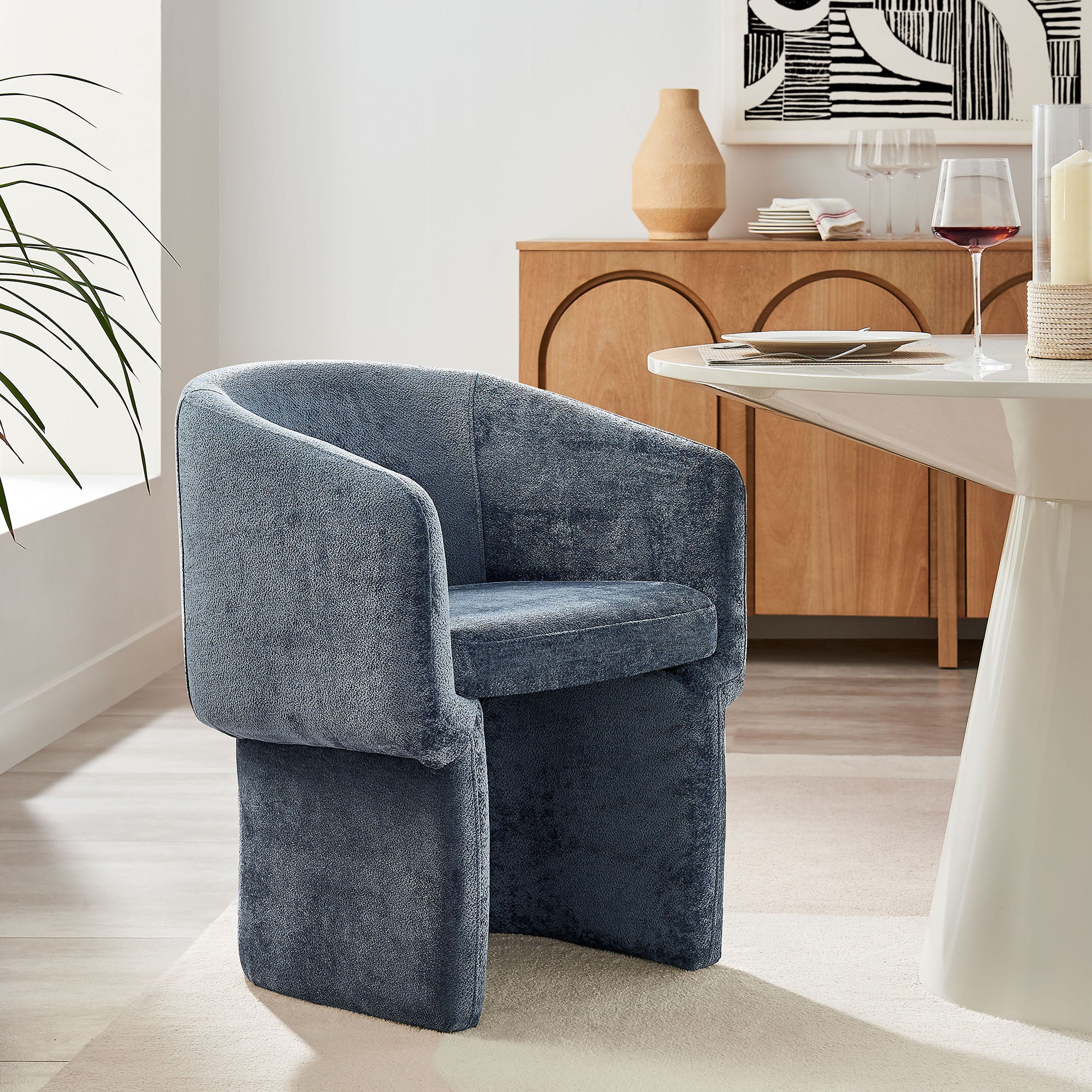 Modway Verity Barrel Back Chenille Dining Armchair