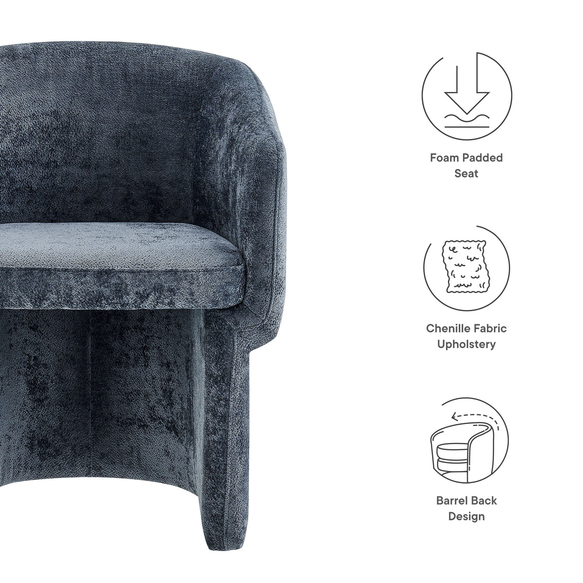 Modway Verity Barrel Back Chenille Dining Armchair