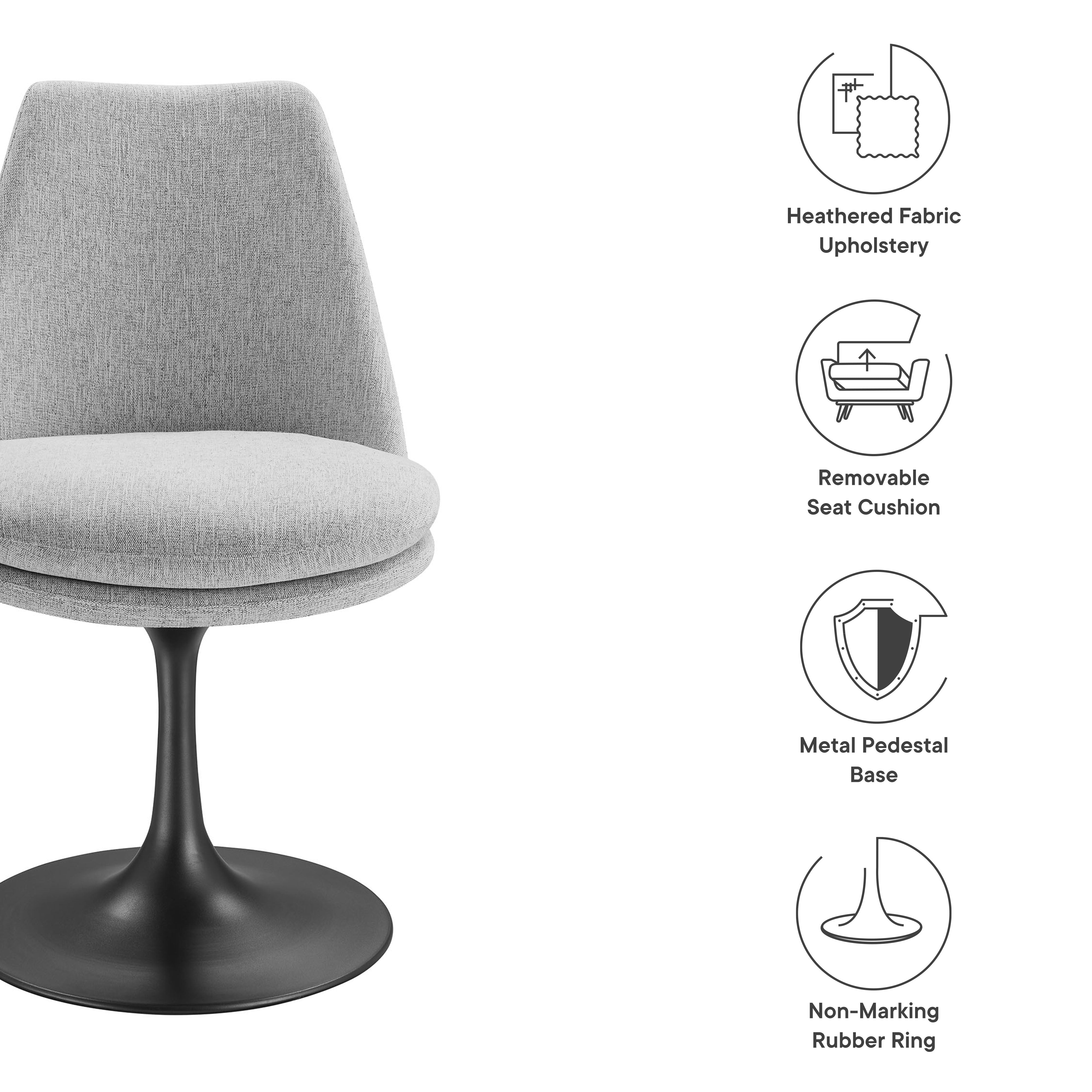 Modway Lippa Swivel Dining Upholstered Side Chair