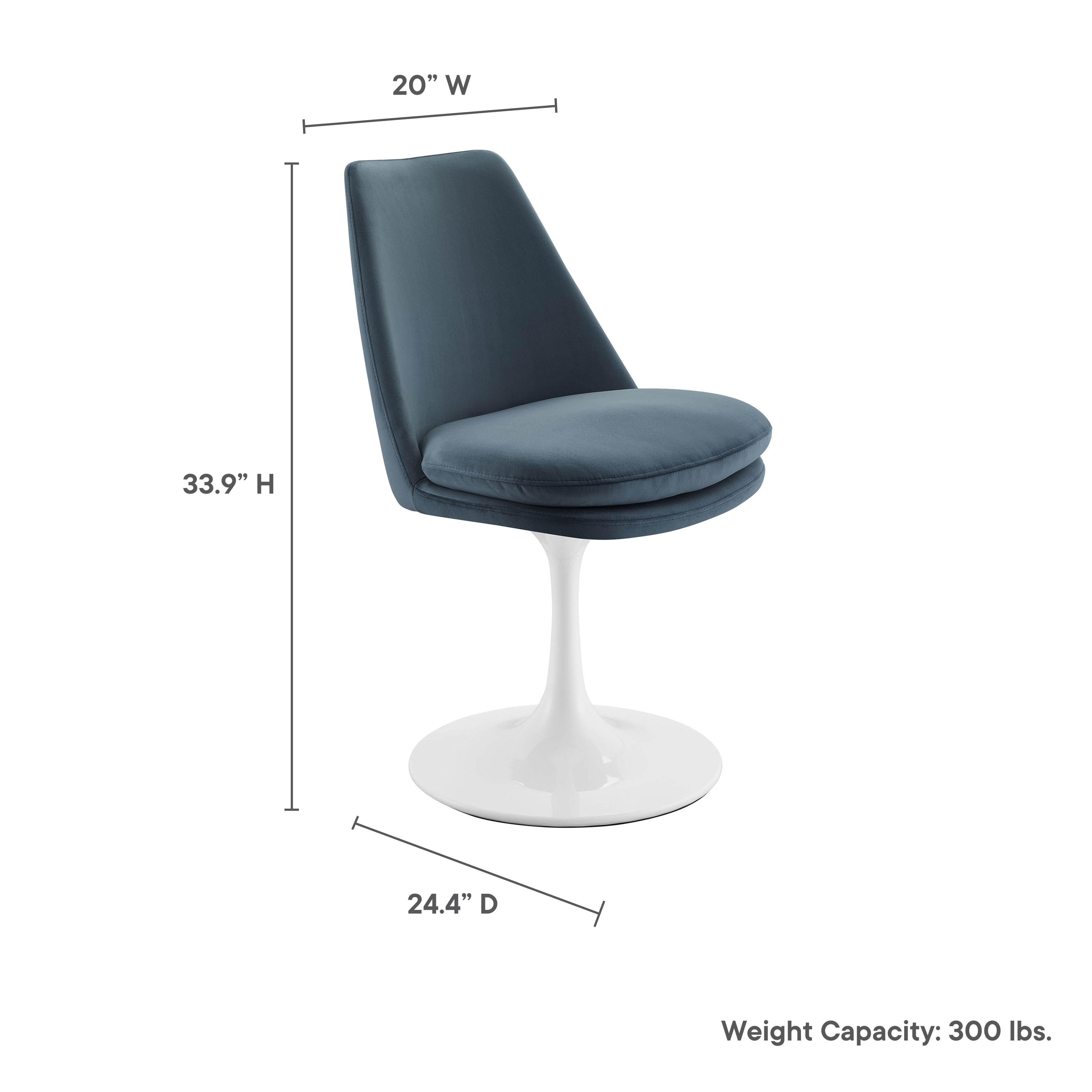 Modway Lippa Swivel Dining Performance Velvet Side Chair
