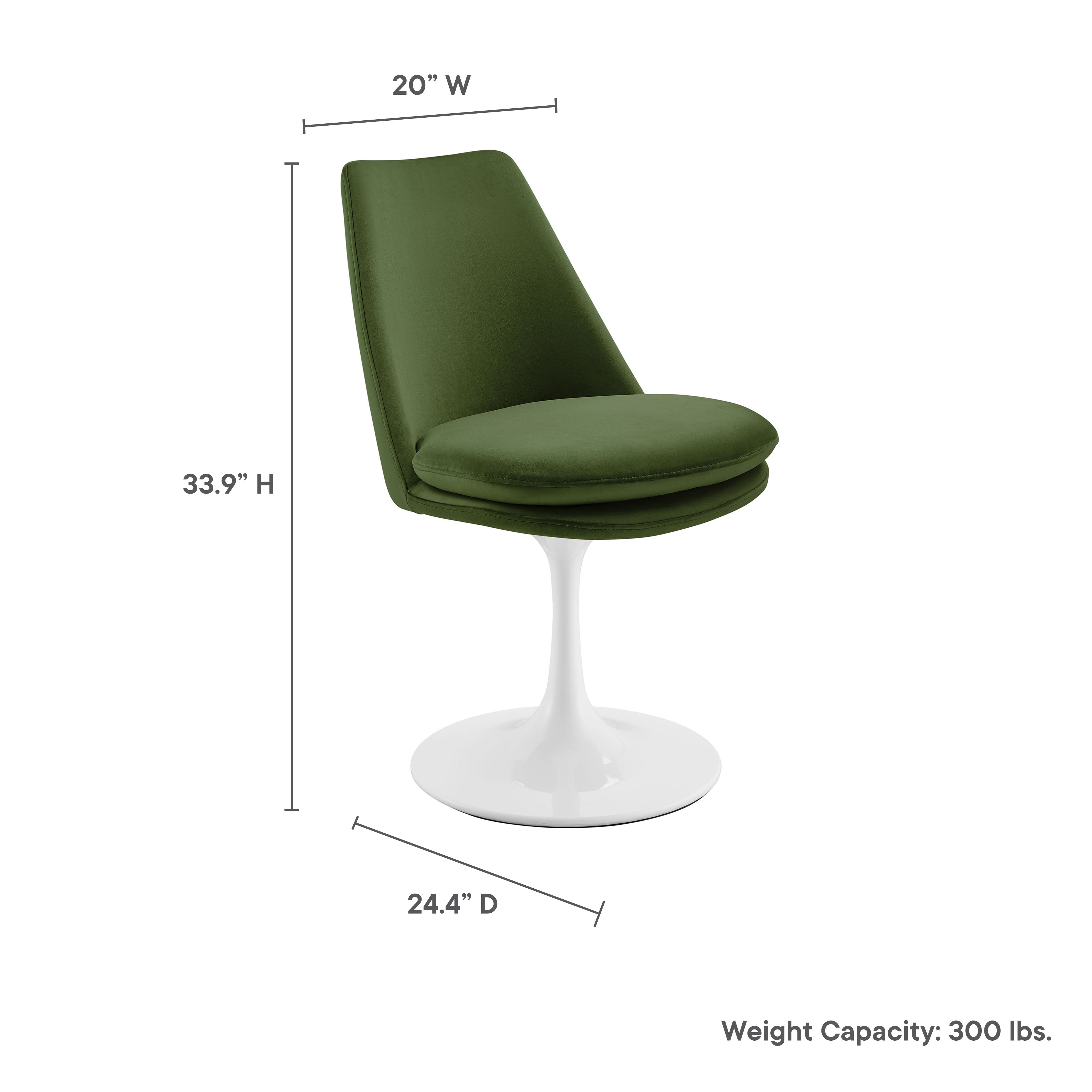 Modway Lippa Swivel Dining Performance Velvet Side Chair