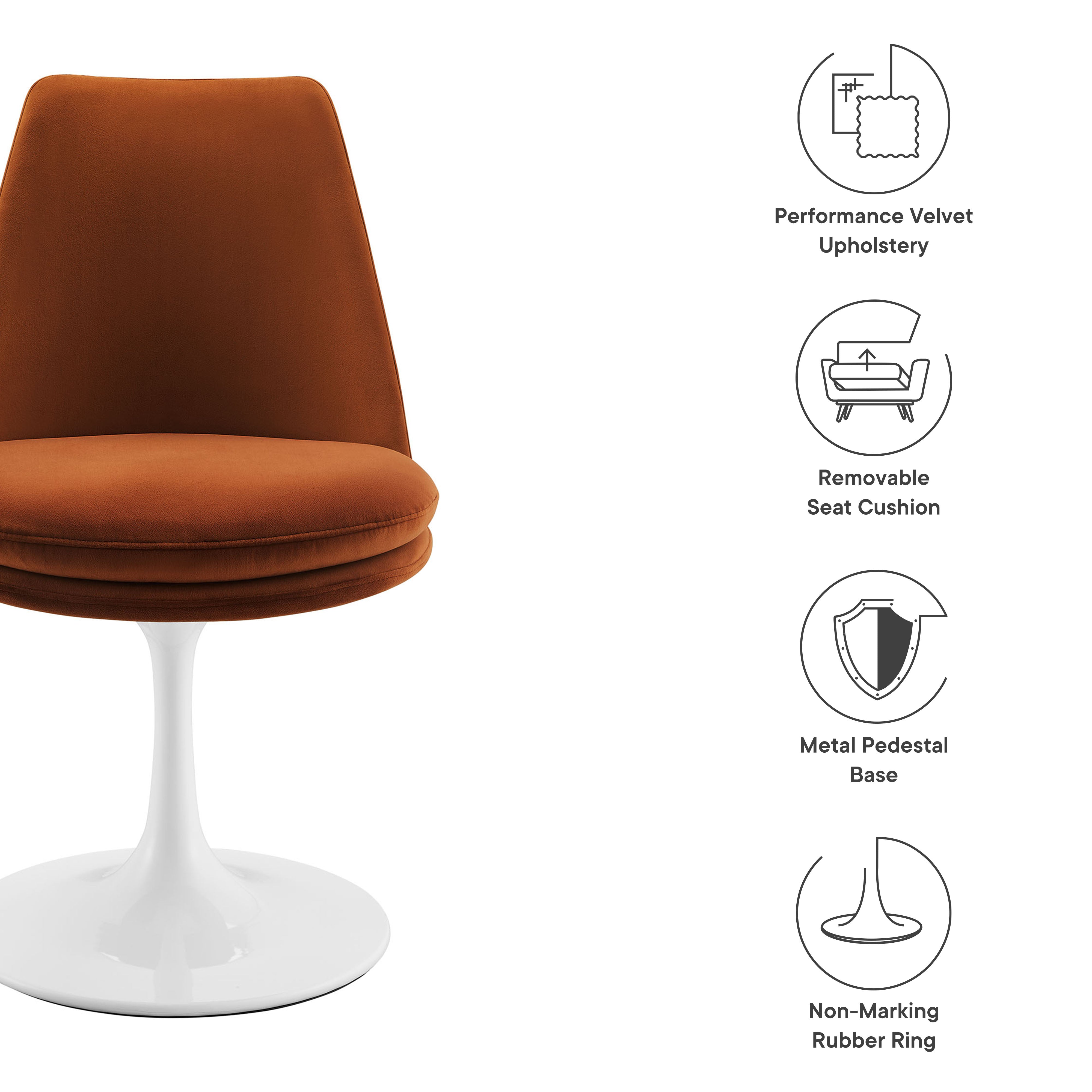 Modway Lippa Swivel Dining Performance Velvet Side Chair