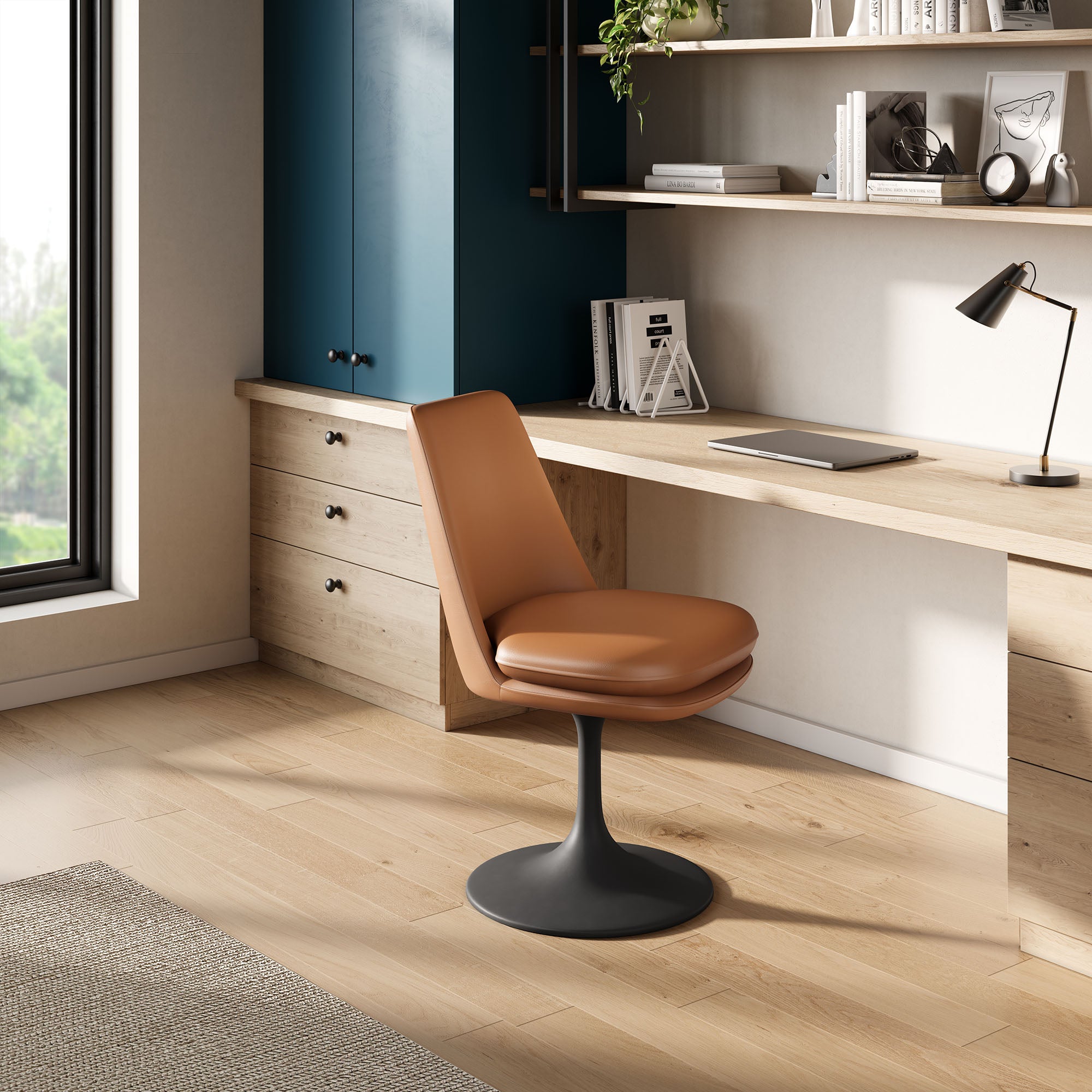 Modway Lippa Swivel Dining Vegan Leather Side Chair