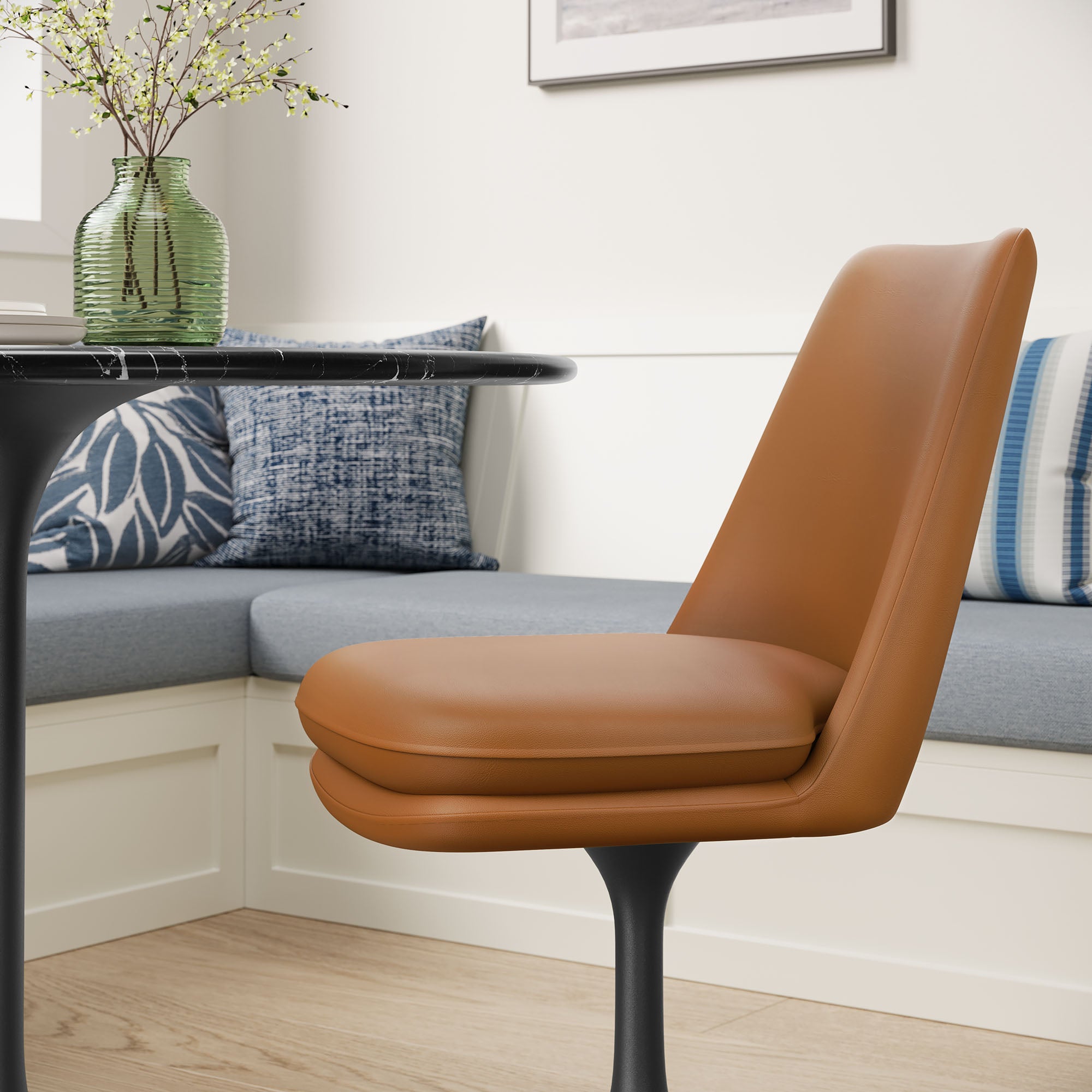Modway Lippa Swivel Dining Vegan Leather Side Chair