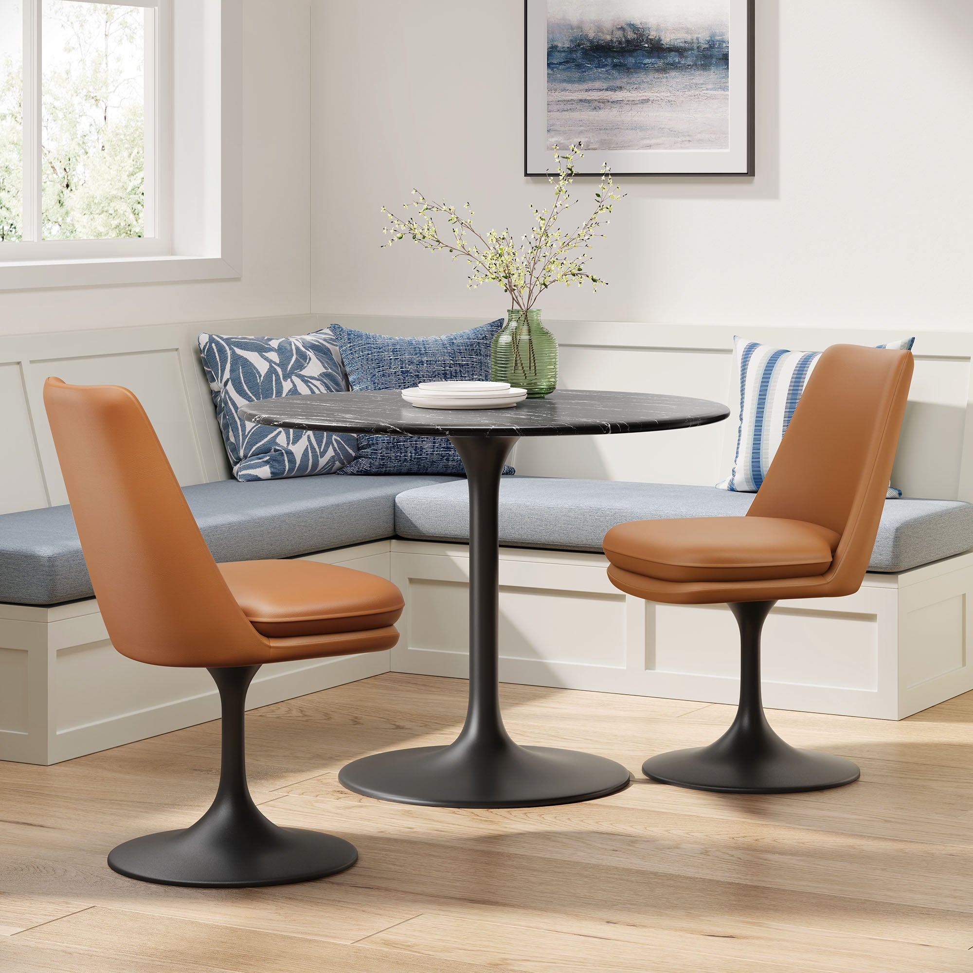 Modway Lippa Swivel Dining Vegan Leather Side Chair