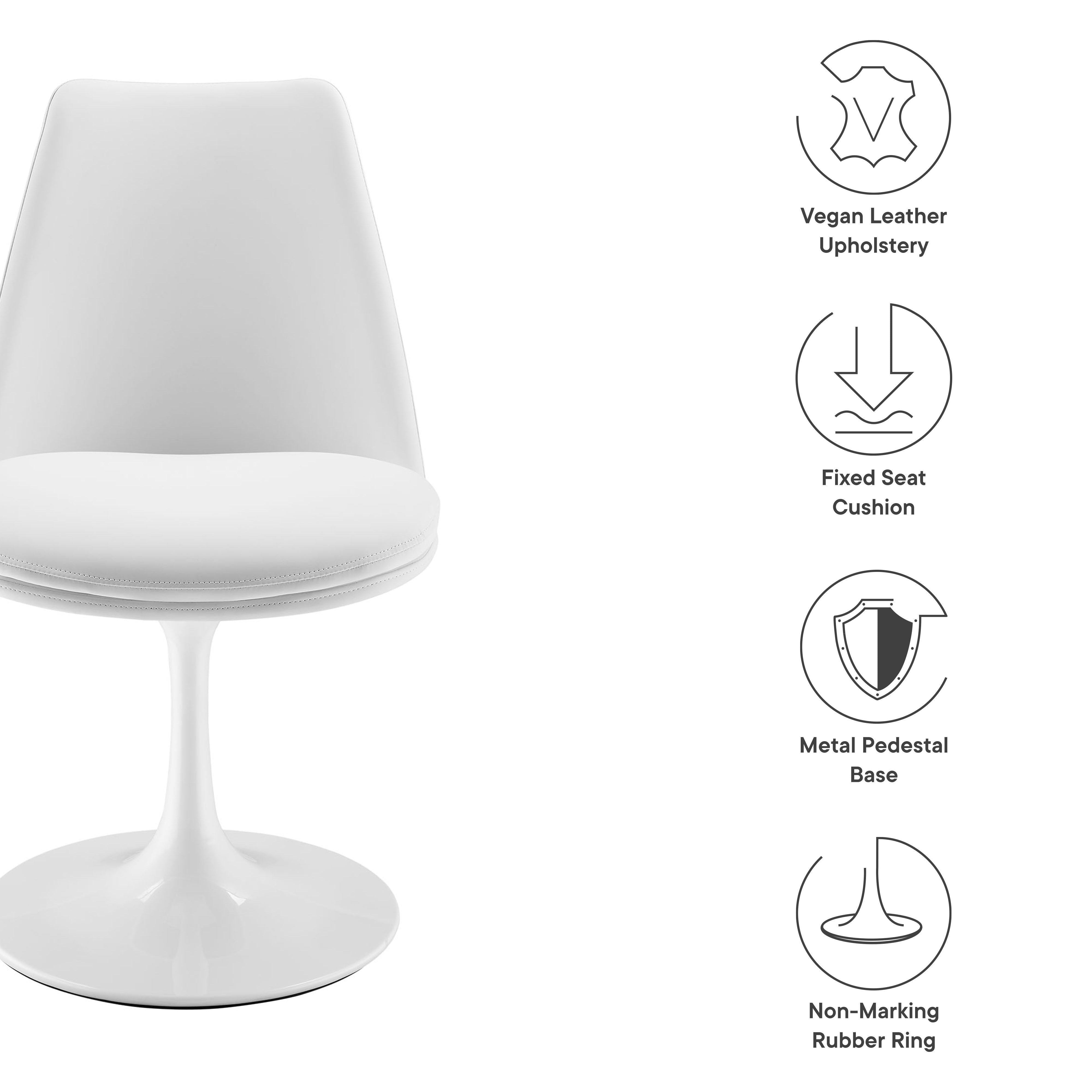 Modway Lippa Swivel Dining Vegan Leather Side Chair