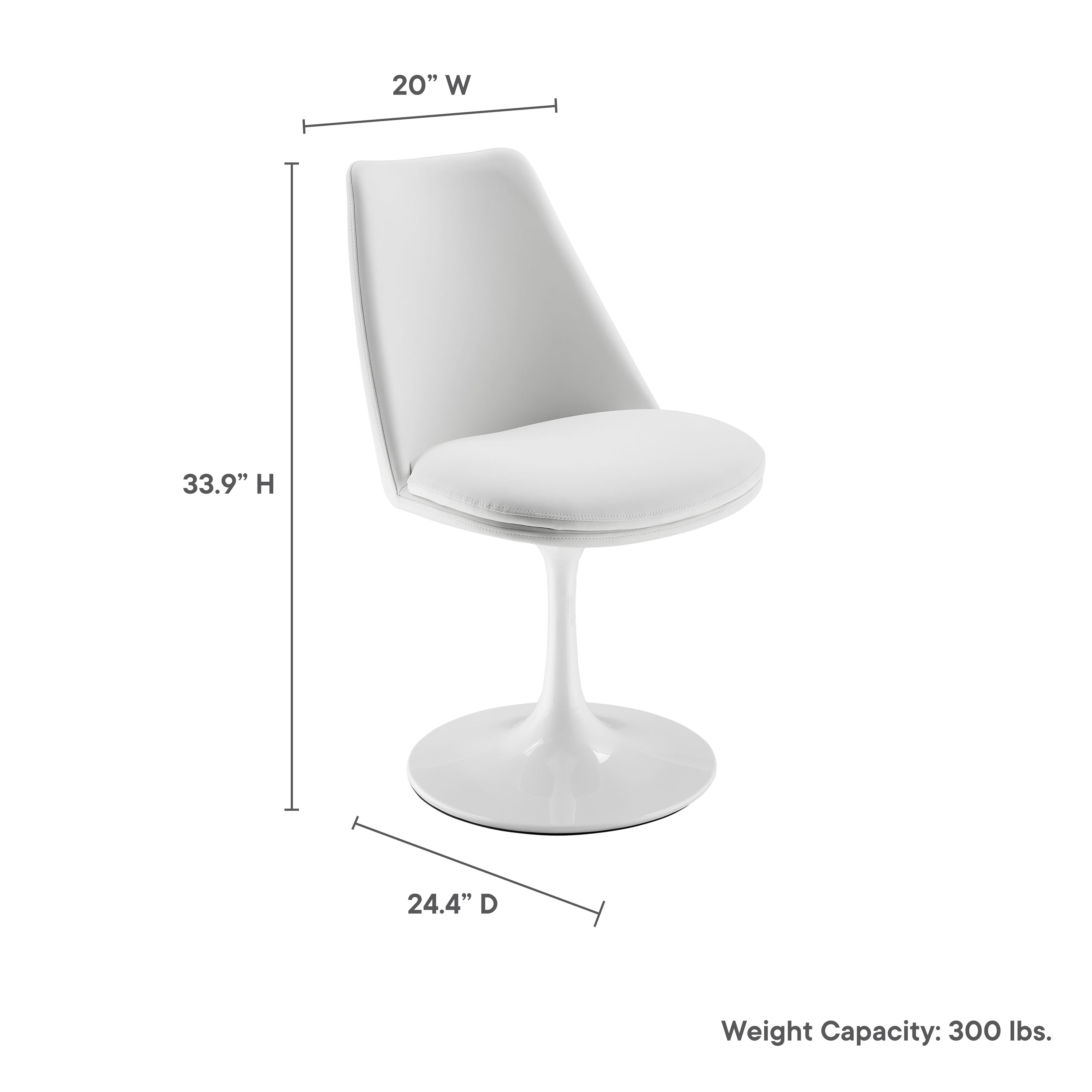 Modway Lippa Swivel Dining Vegan Leather Side Chair