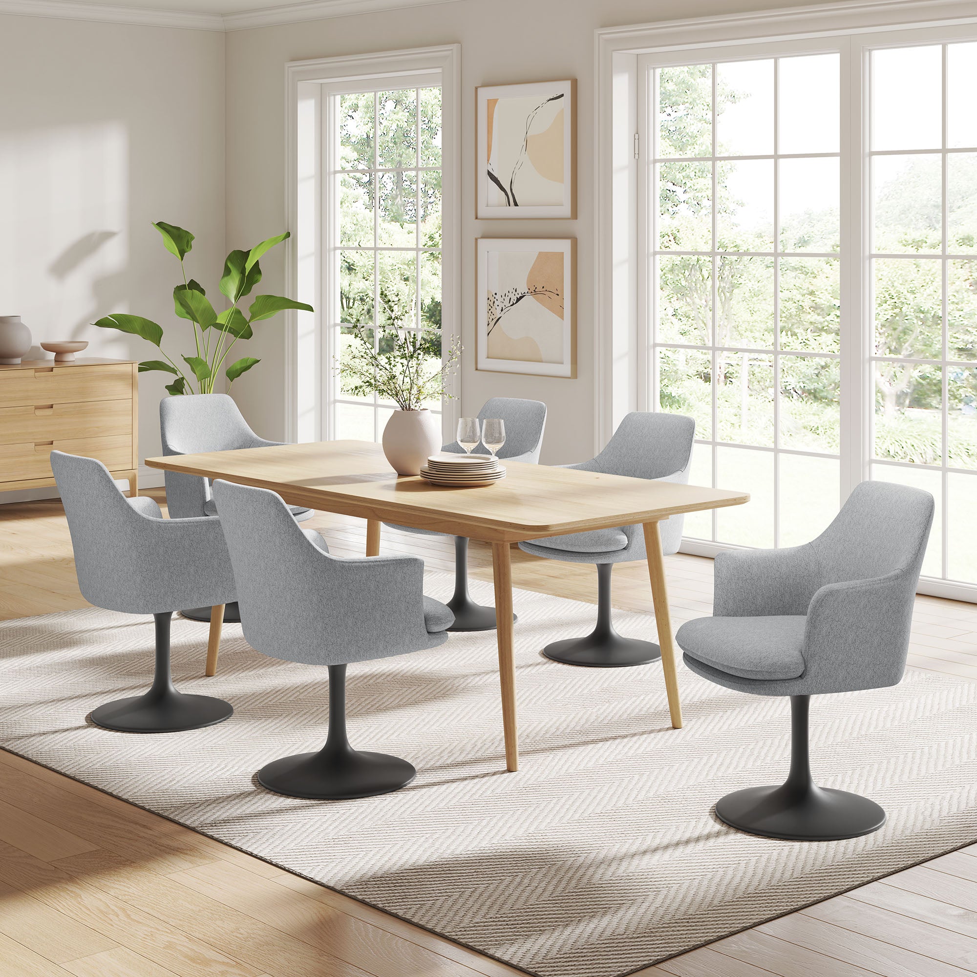 Modway Lippa Swivel Dining Upholstered Armchair
