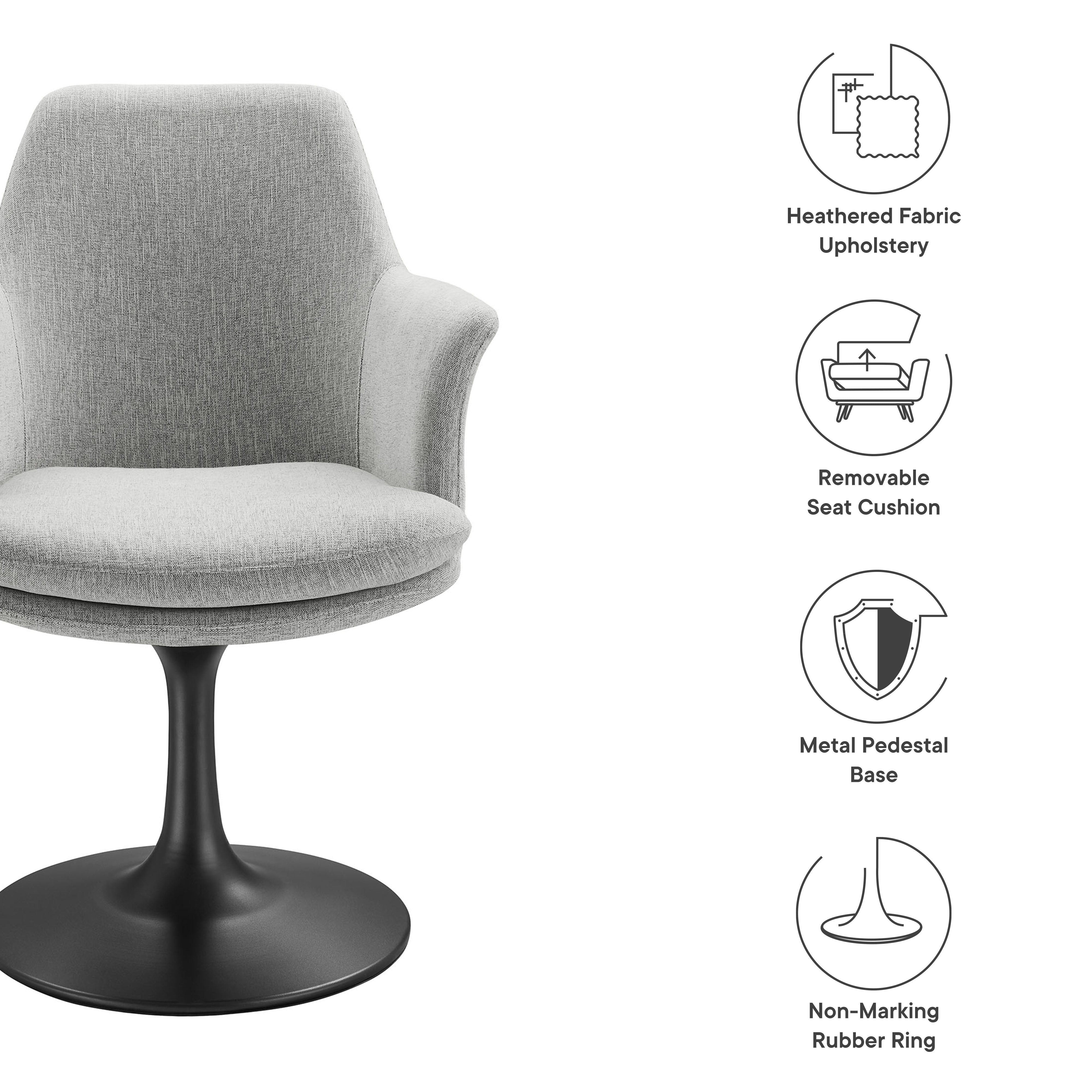 Modway Lippa Swivel Dining Upholstered Armchair