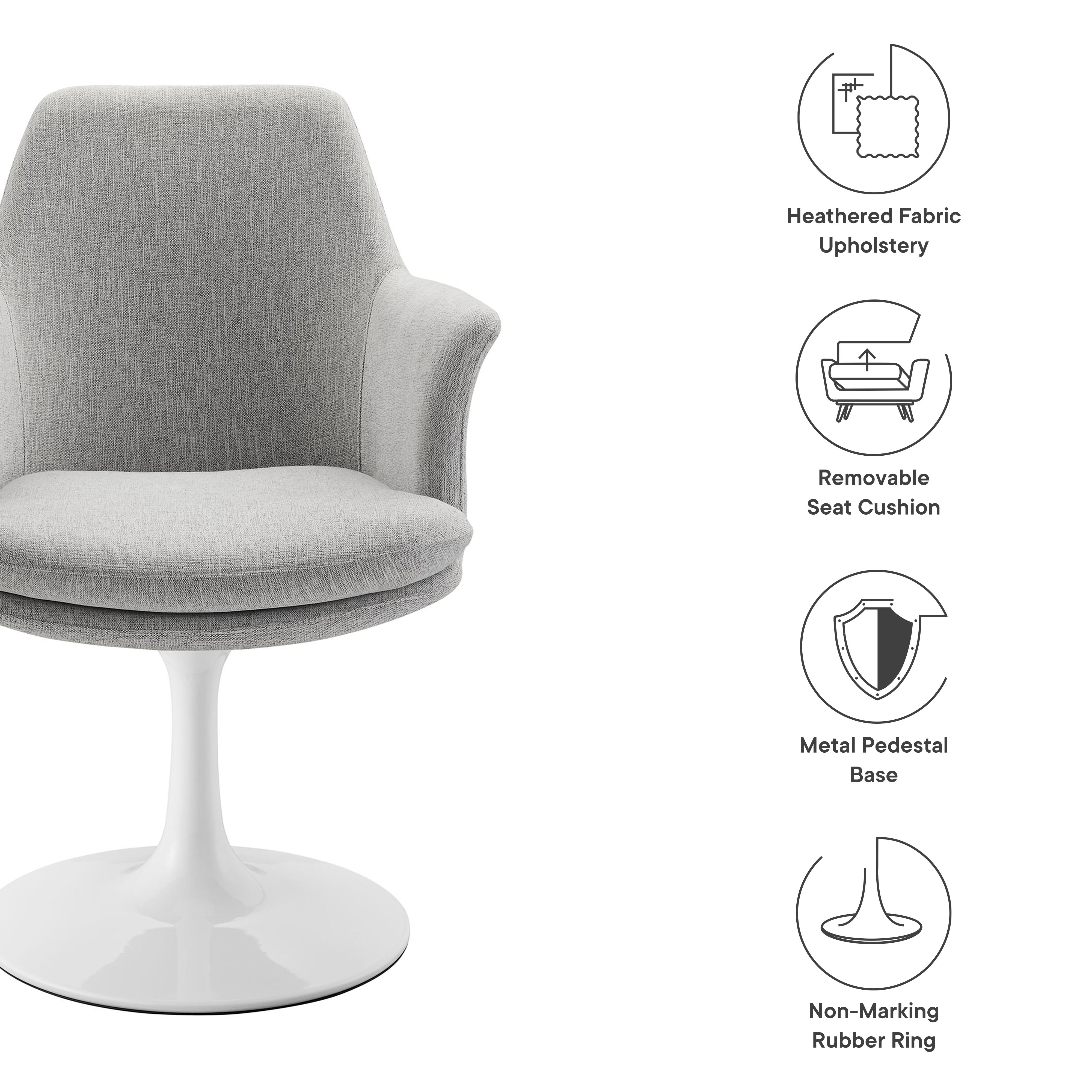 Modway Lippa Swivel Dining Upholstered Armchair