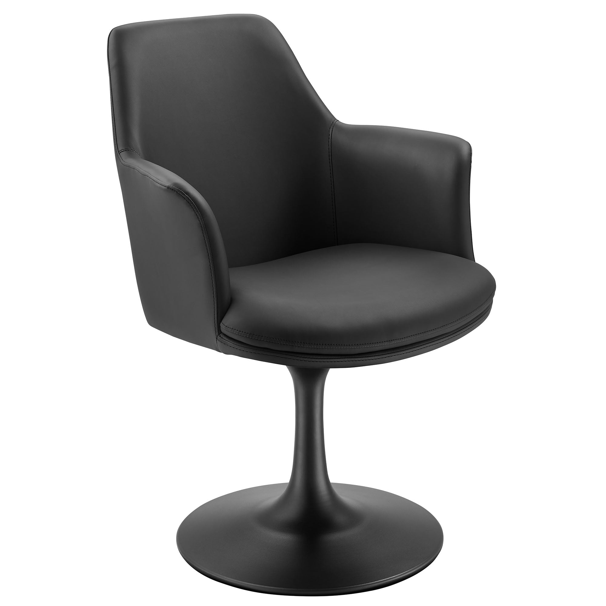 Modway Lippa Swivel Dining Vegan Leather Armchair