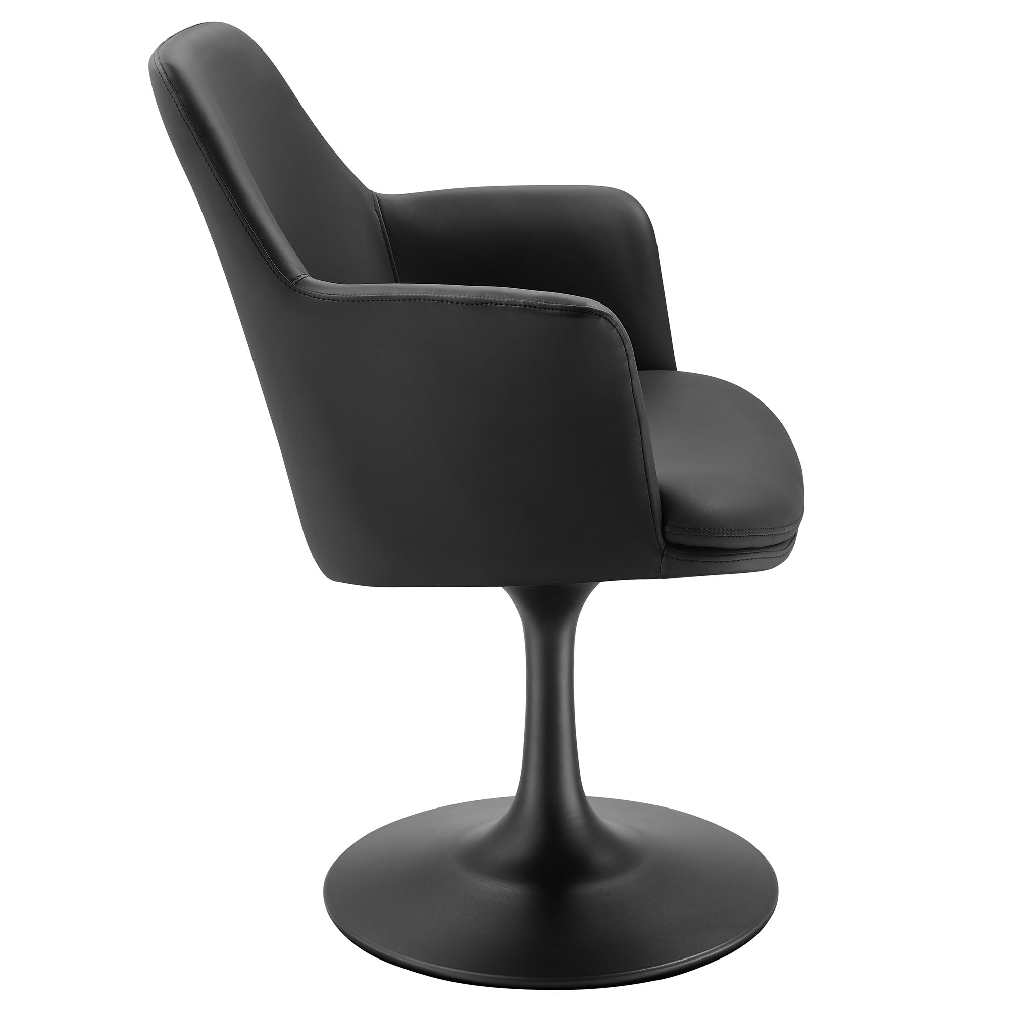 Modway Lippa Swivel Dining Vegan Leather Armchair