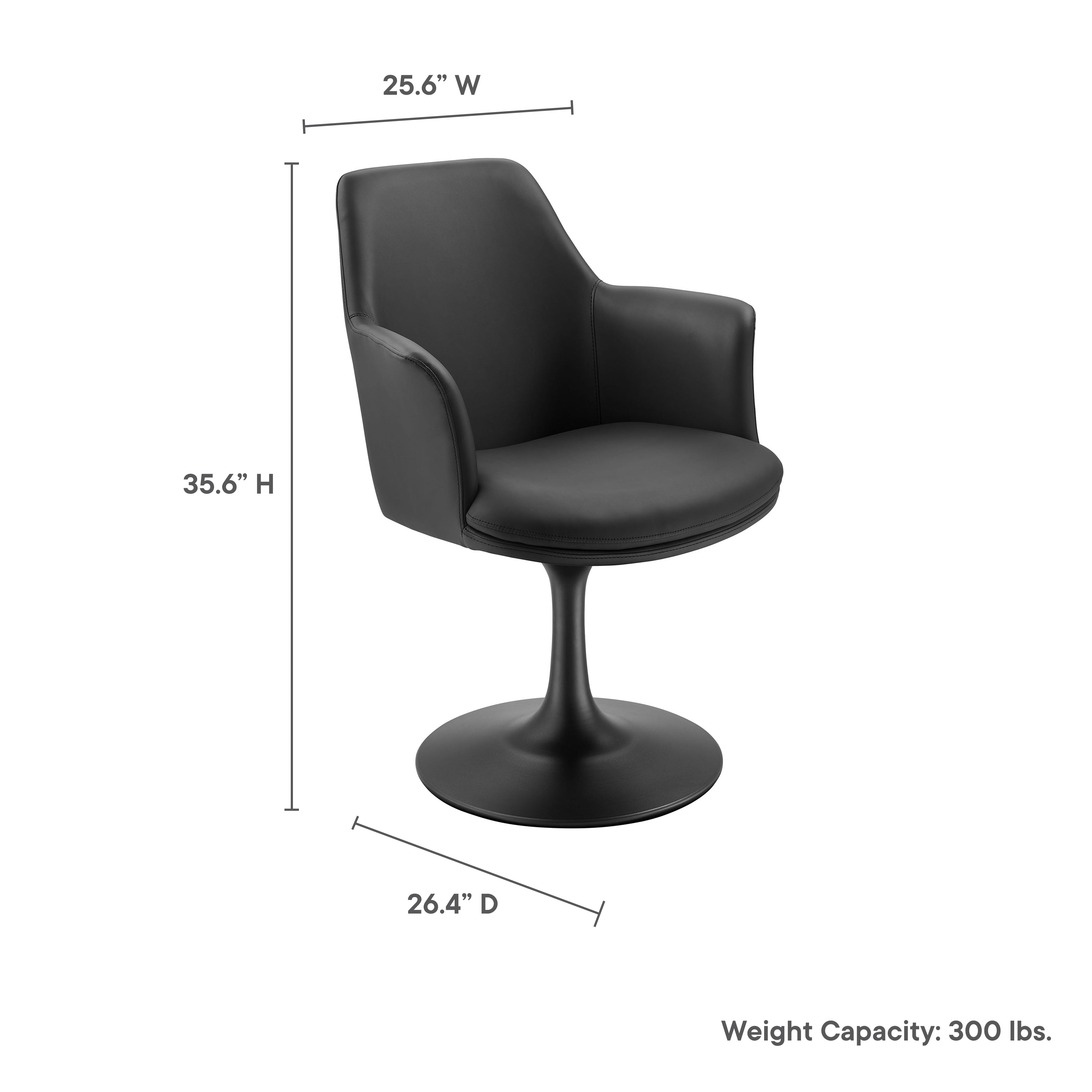 Modway Lippa Swivel Dining Vegan Leather Armchair