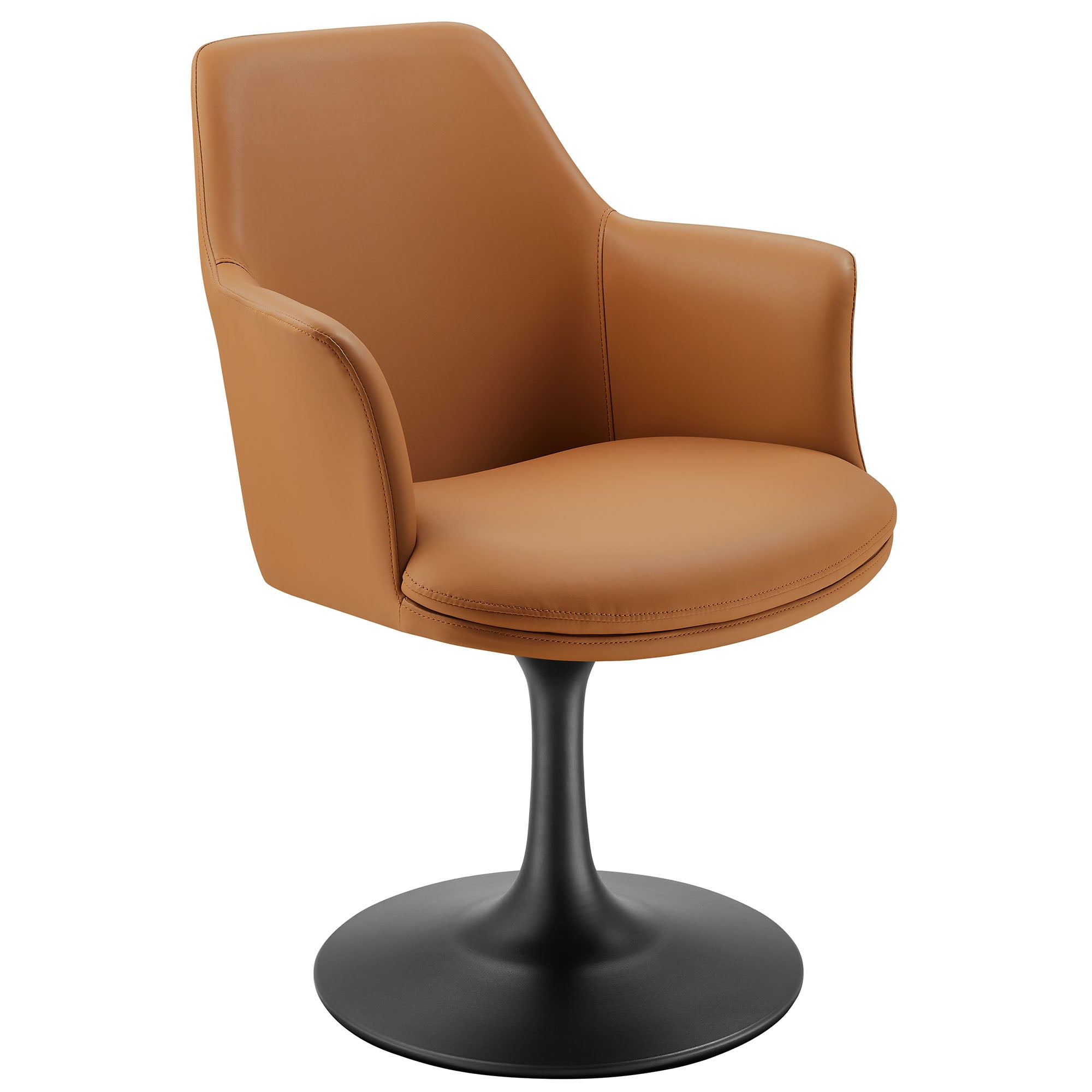Modway Lippa Swivel Dining Vegan Leather Armchair