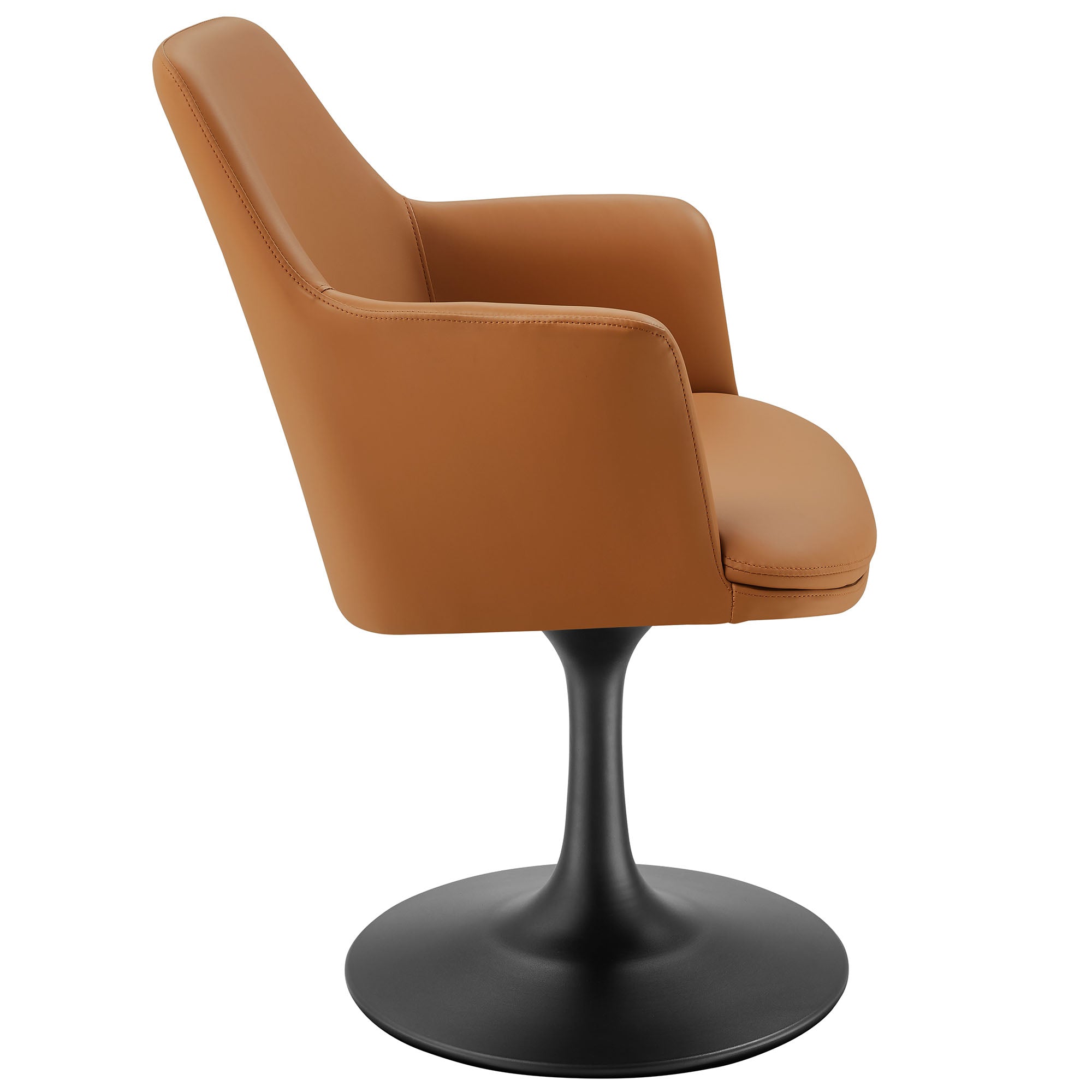 Modway Lippa Swivel Dining Vegan Leather Armchair