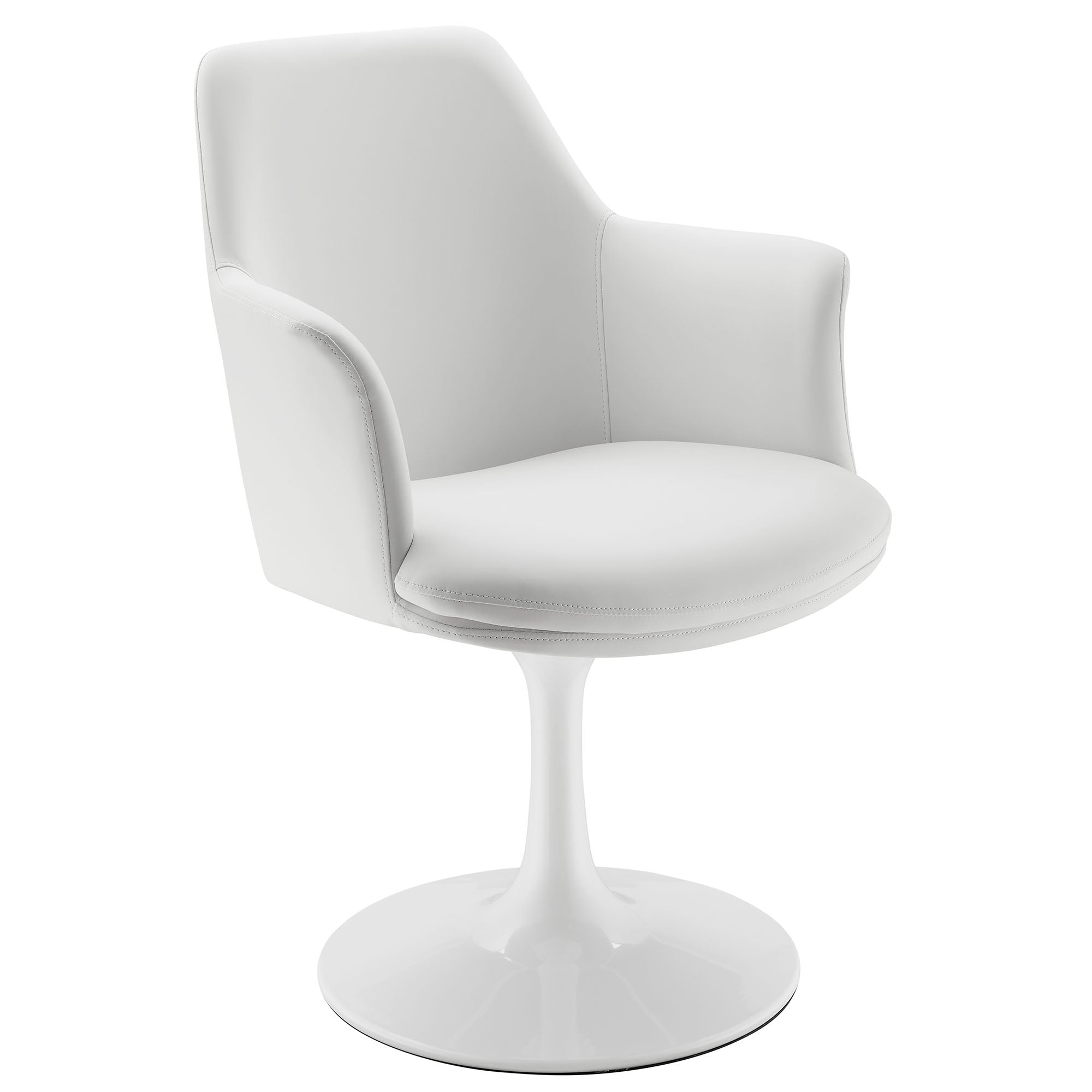 Modway Lippa Swivel Dining Vegan Leather Armchair