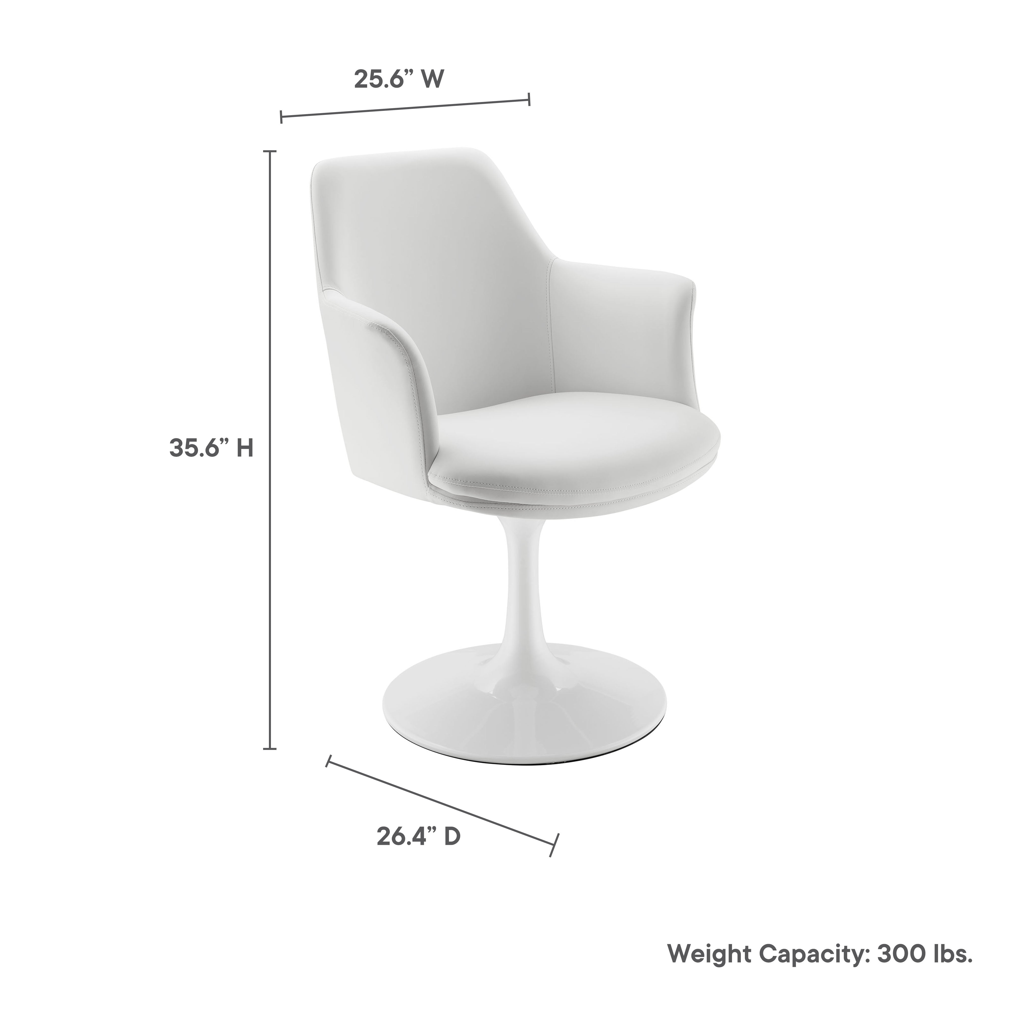 Modway Lippa Swivel Dining Vegan Leather Armchair