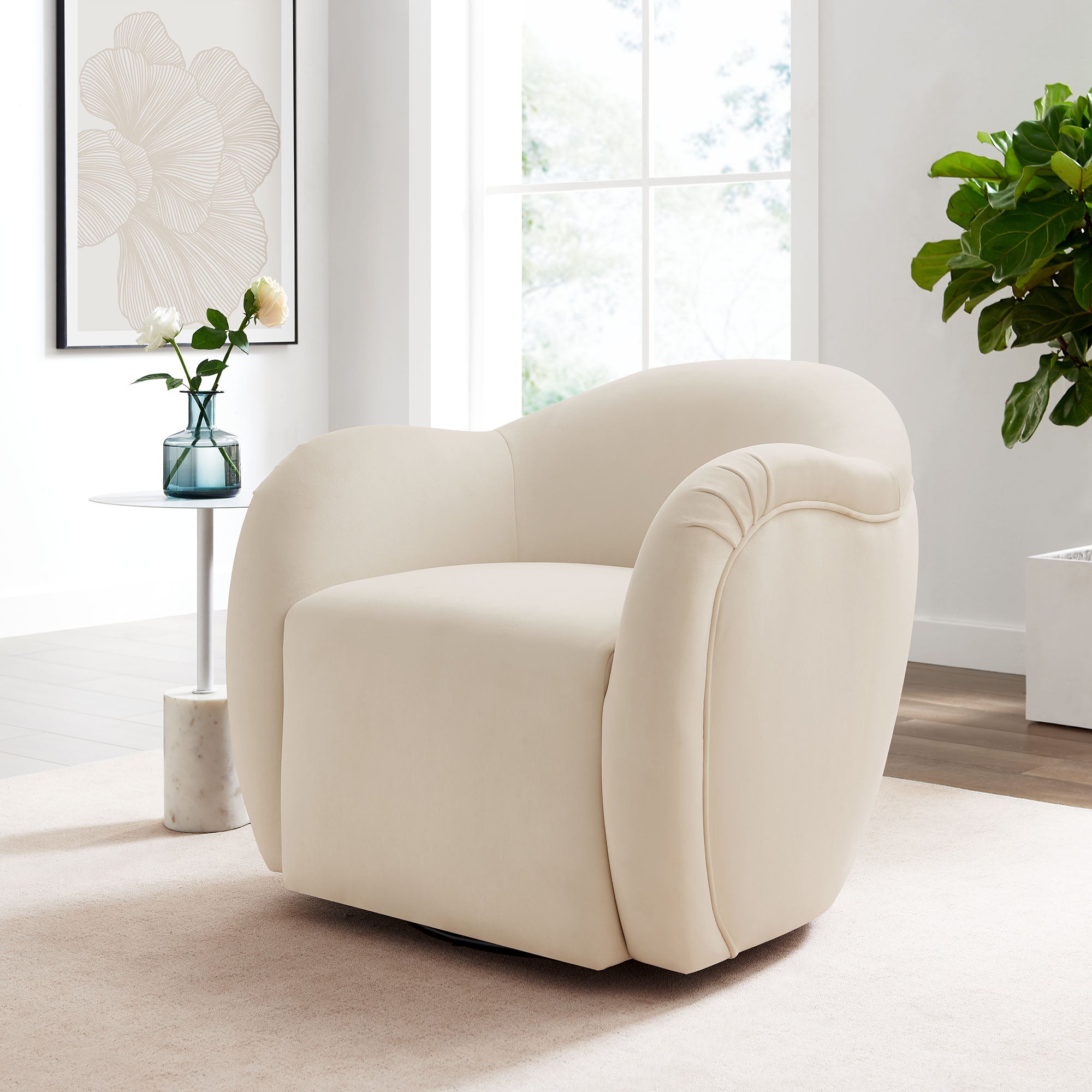 Modway Compose Performance Velvet Swivel Armchair