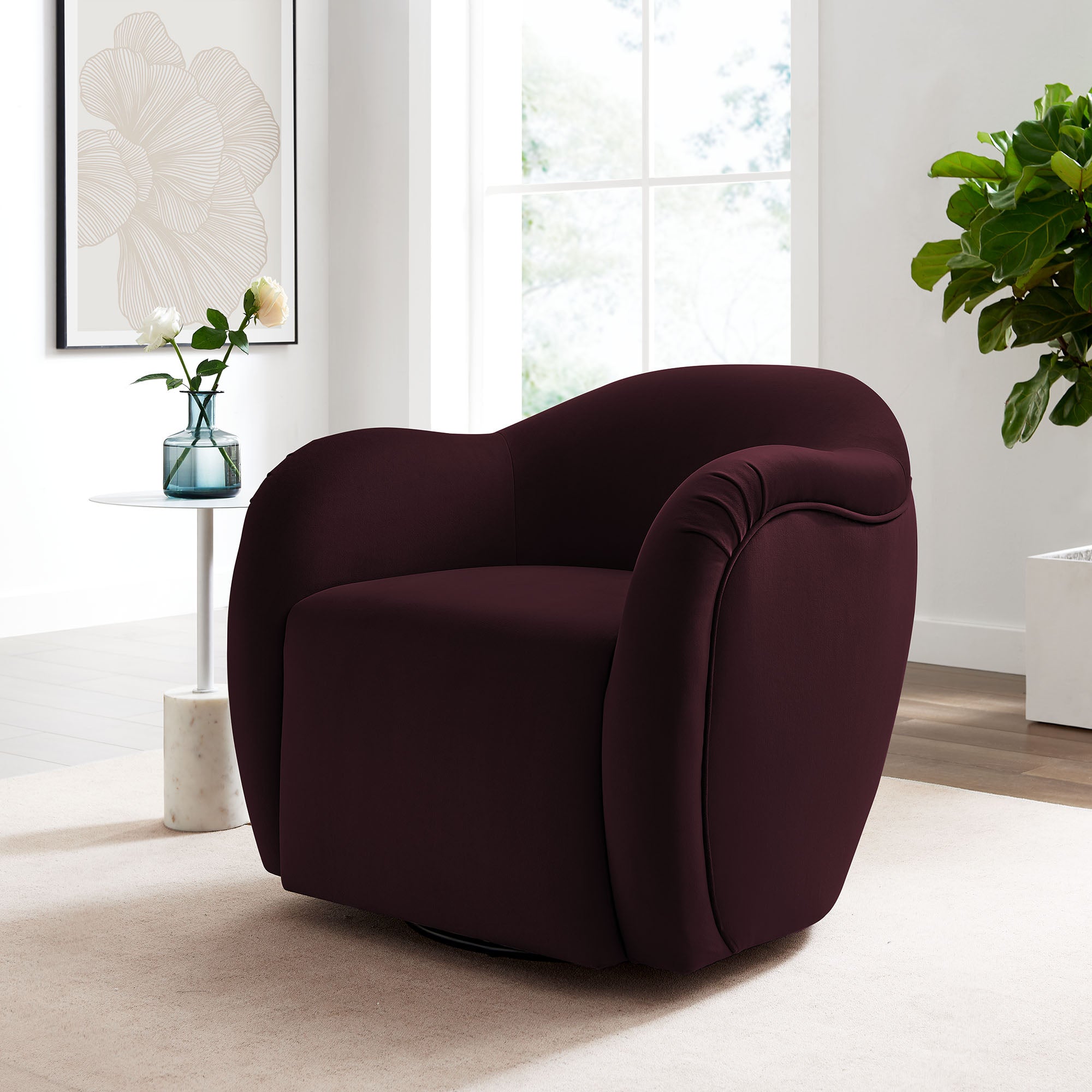 Modway Compose Performance Velvet Swivel Armchair