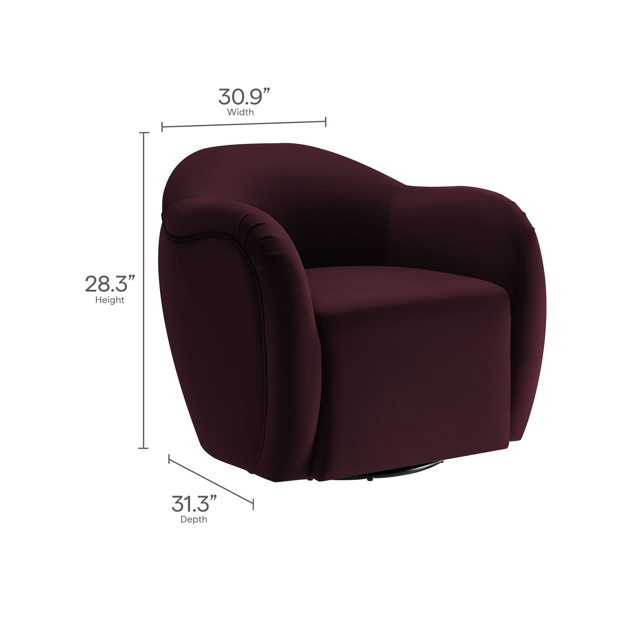 Modway Compose Performance Velvet Swivel Armchair