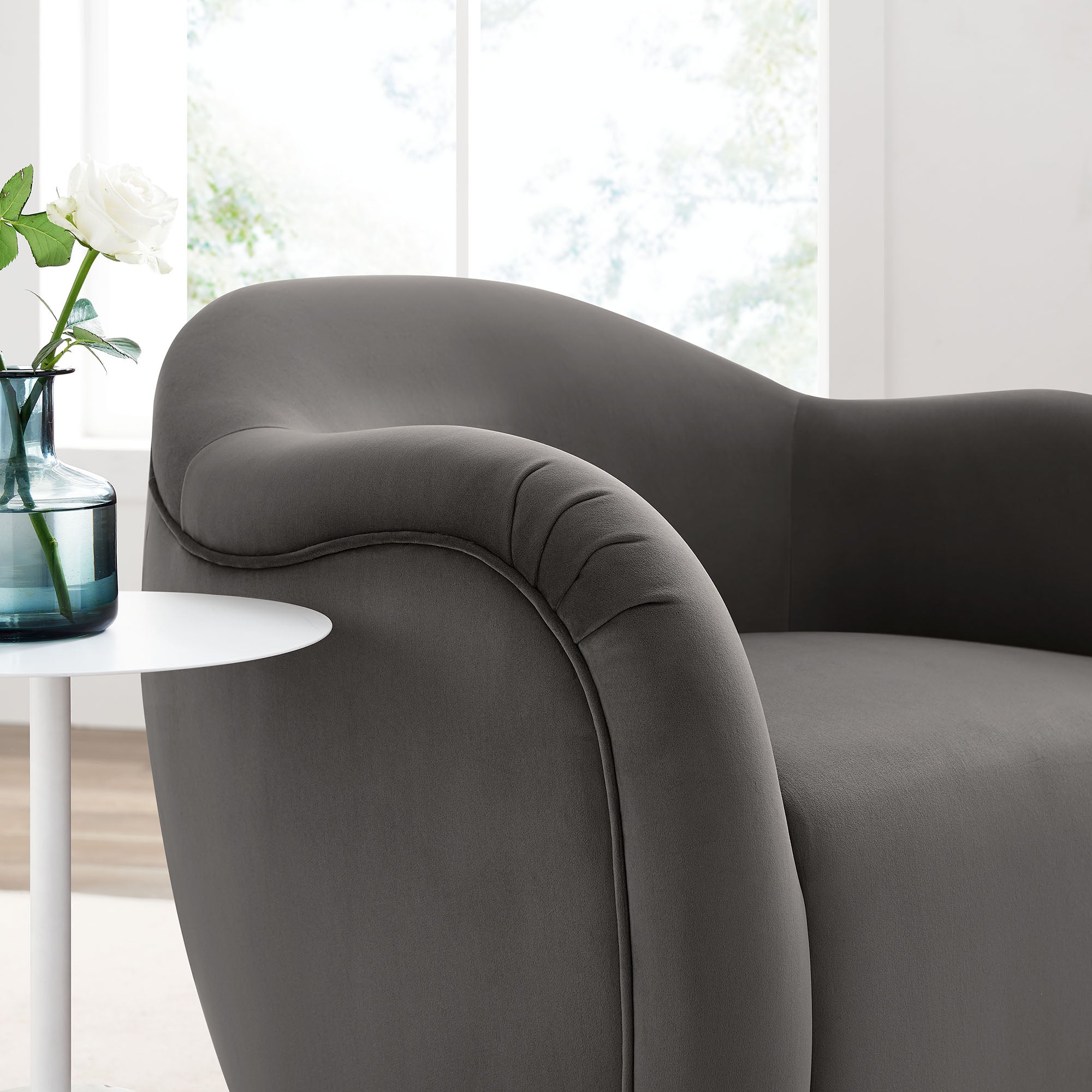 Modway Compose Performance Velvet Swivel Armchair