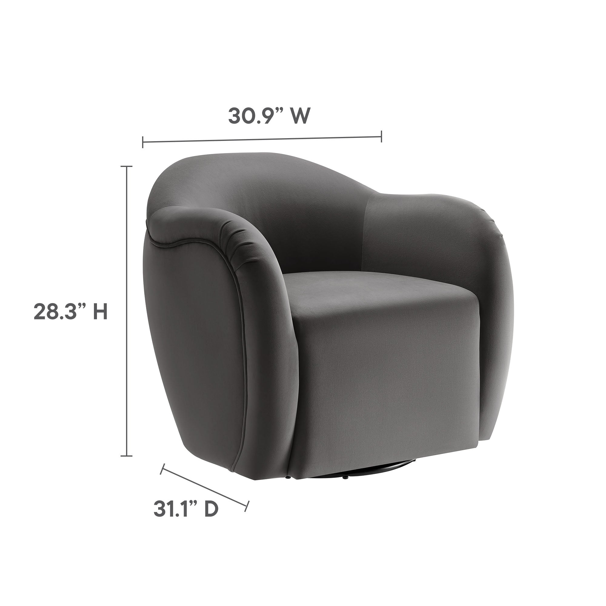 Modway Compose Performance Velvet Swivel Armchair