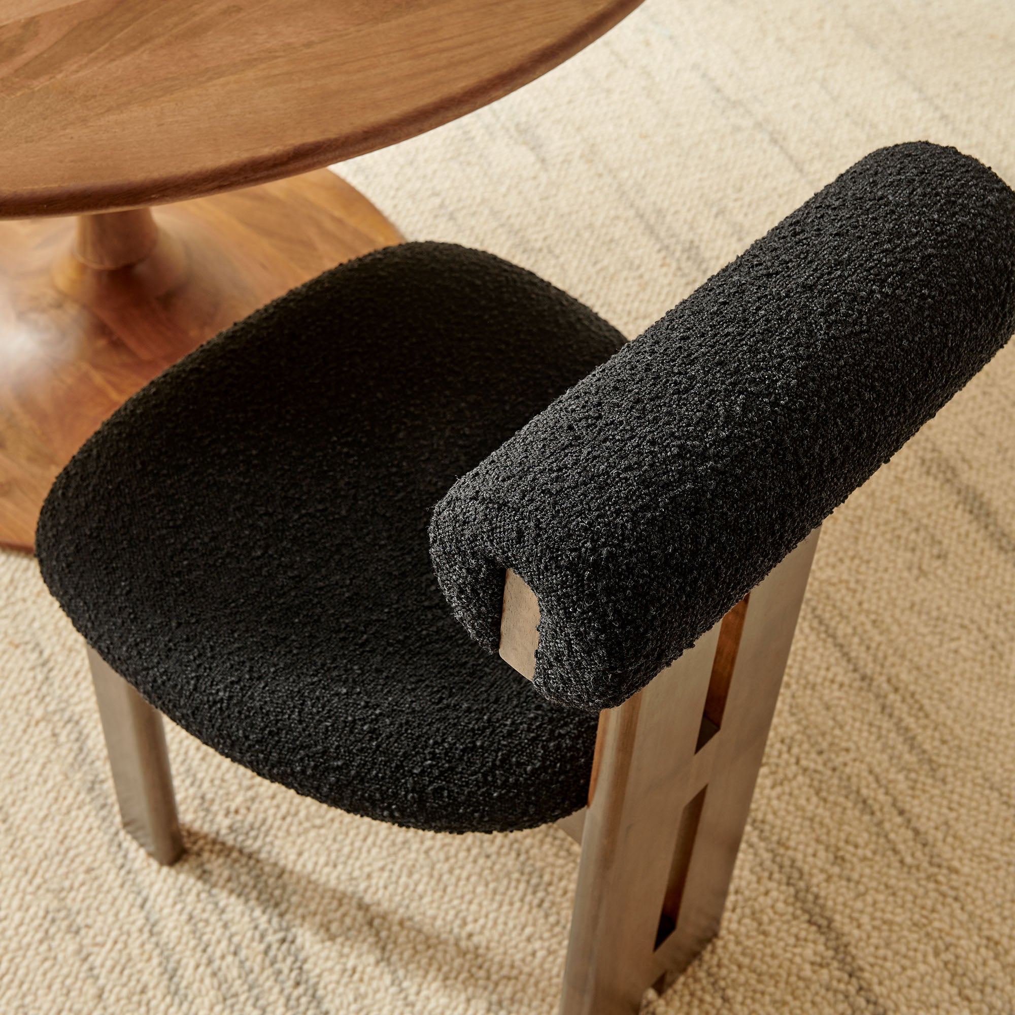 Modway Torian Boucle Fabric Dining Chair Set of 2