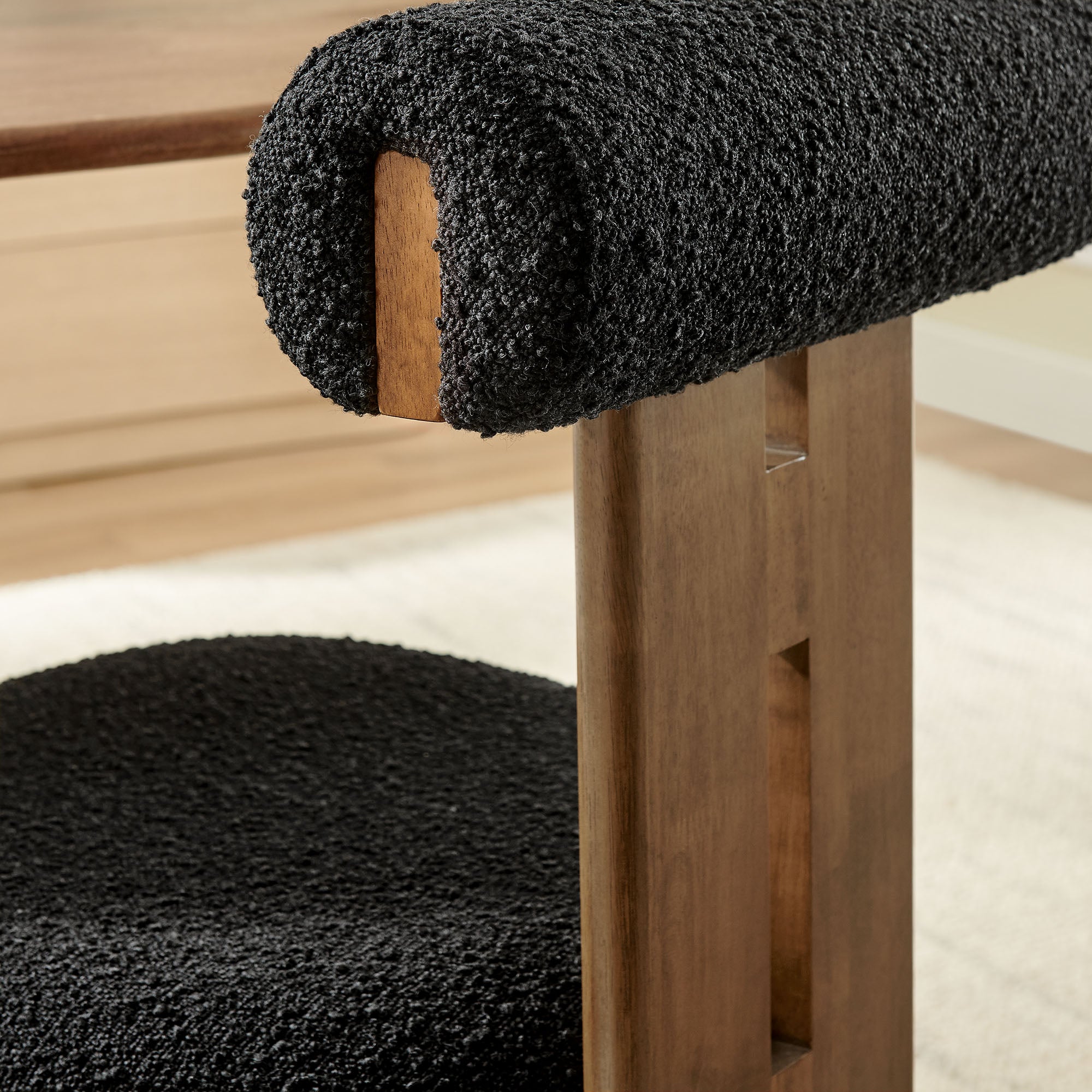 Modway Torian Boucle Fabric Dining Chair Set of 2