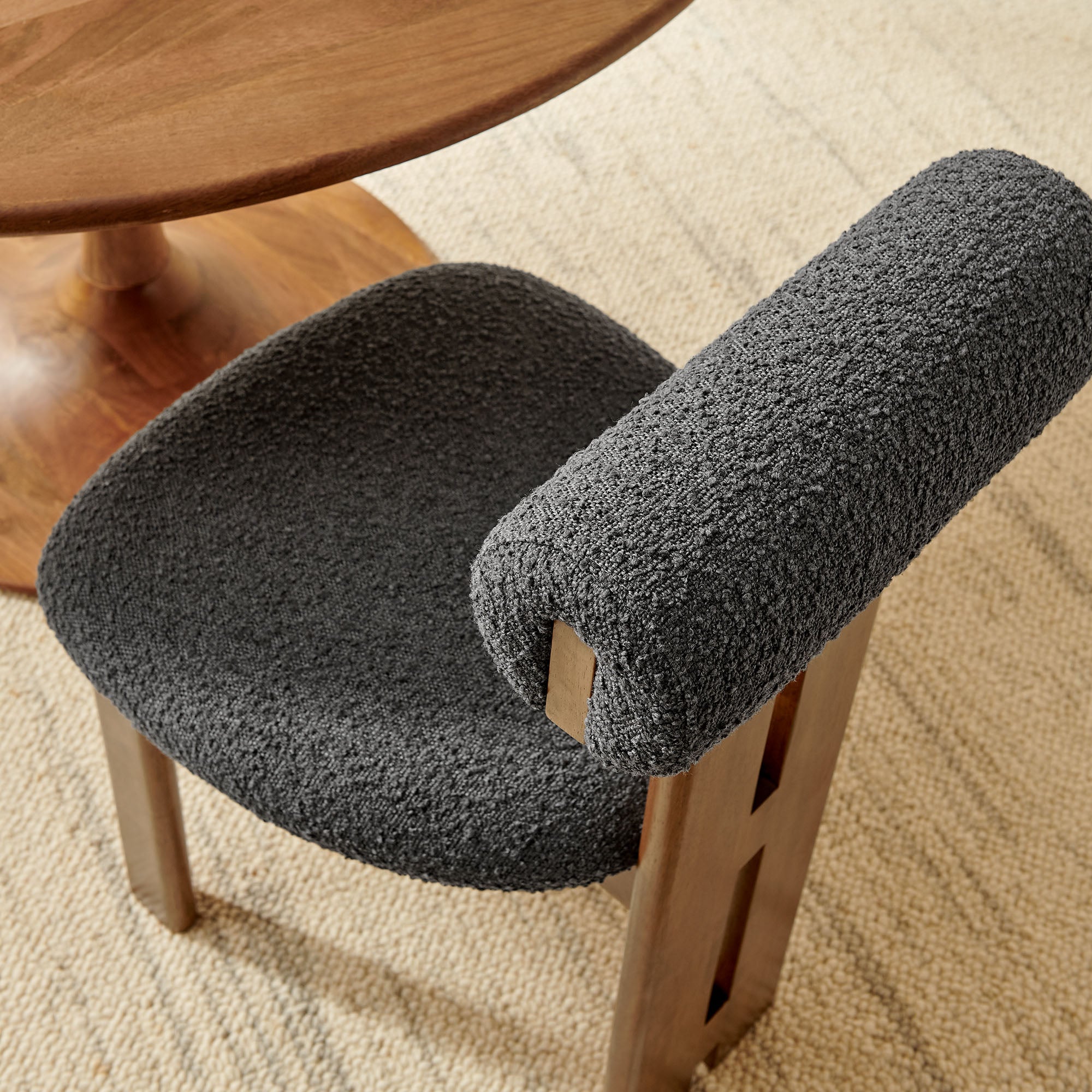 Modway Torian Boucle Fabric Dining Chair Set of 2