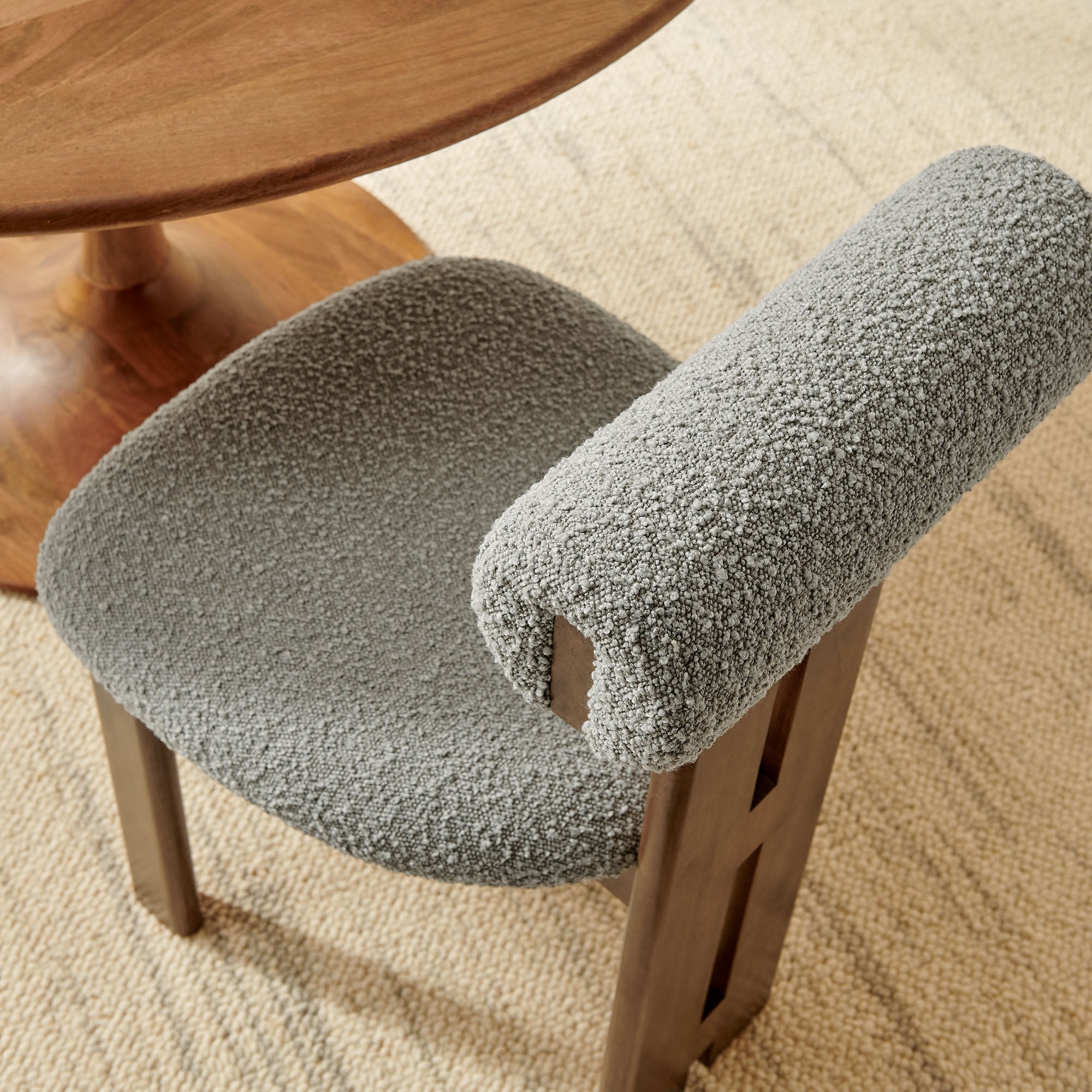 Modway Torian Boucle Fabric Dining Chair Set of 2